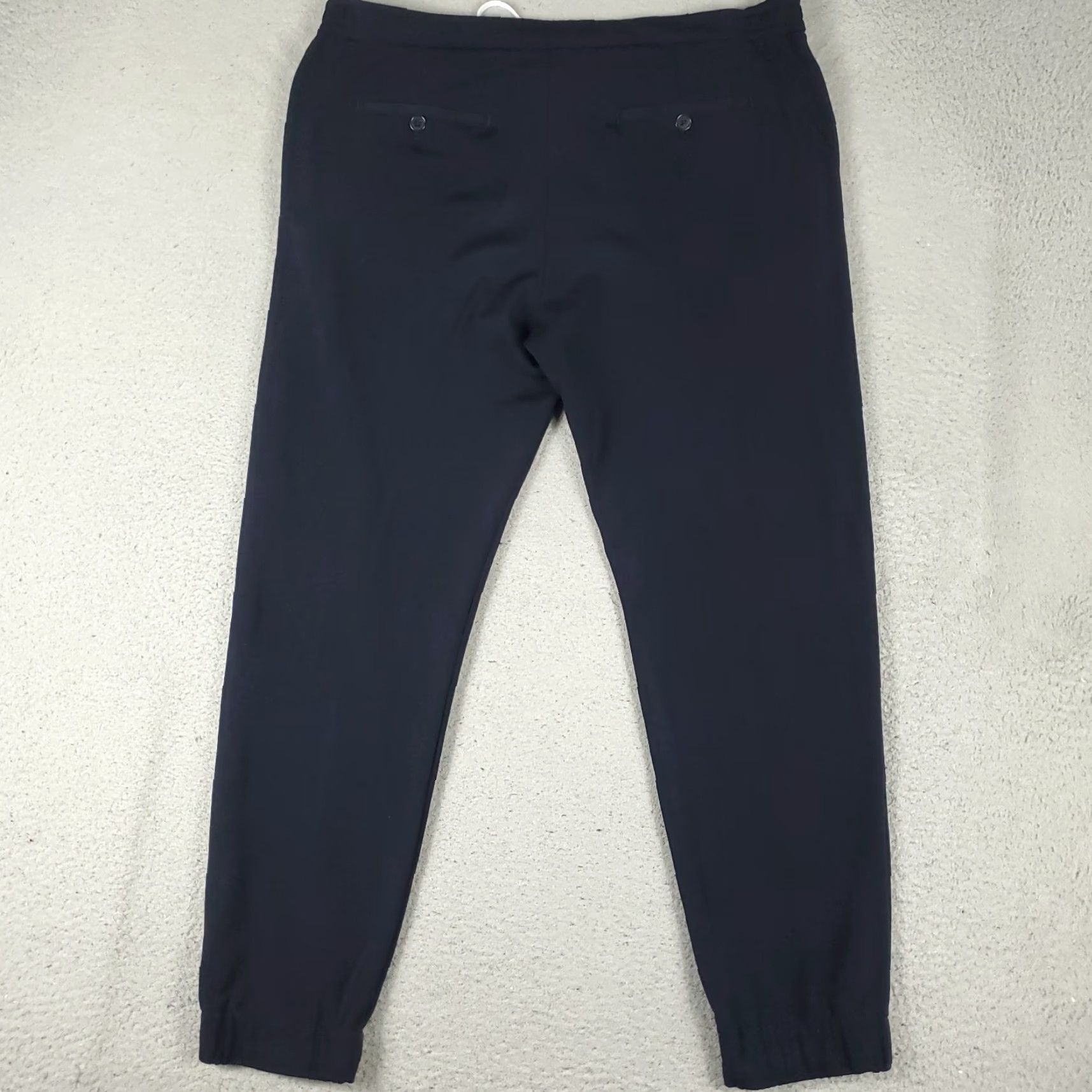 BUGATCHI BUGATCHI Pants Mens 35x29 Navy Blue Stretch Slash Pocket Tapered Chino Jogger Size US 35 - 7 Thumbnail