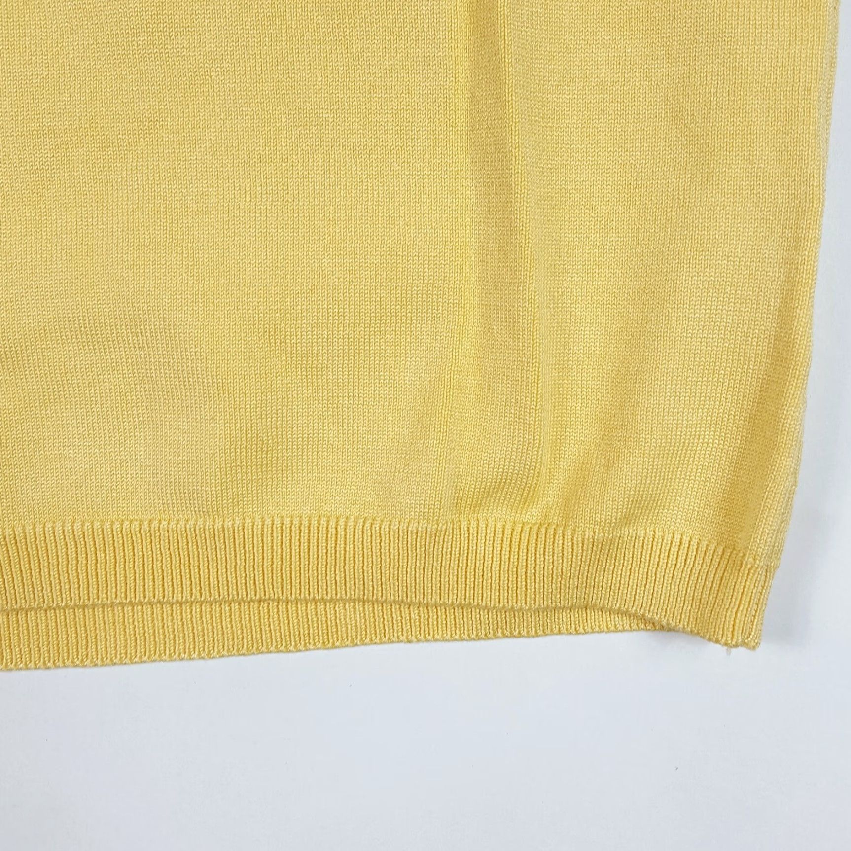 Vintage Jamie Sadock Yellow Silk Knit Women's Medium Short Sleeve Golf Outdoor Shirt Top Size M / US 6-8 / IT 42-44 - 4 Thumbnail