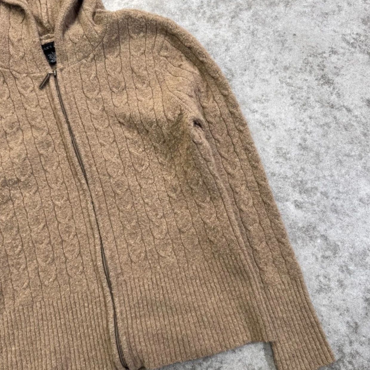 Vintage VINTAGE Eagles Eye Sweater Womens Large Brown Hooded Full Zip Cable Knit Hoodie Size L / US 10 / IT 46 - 3 Thumbnail