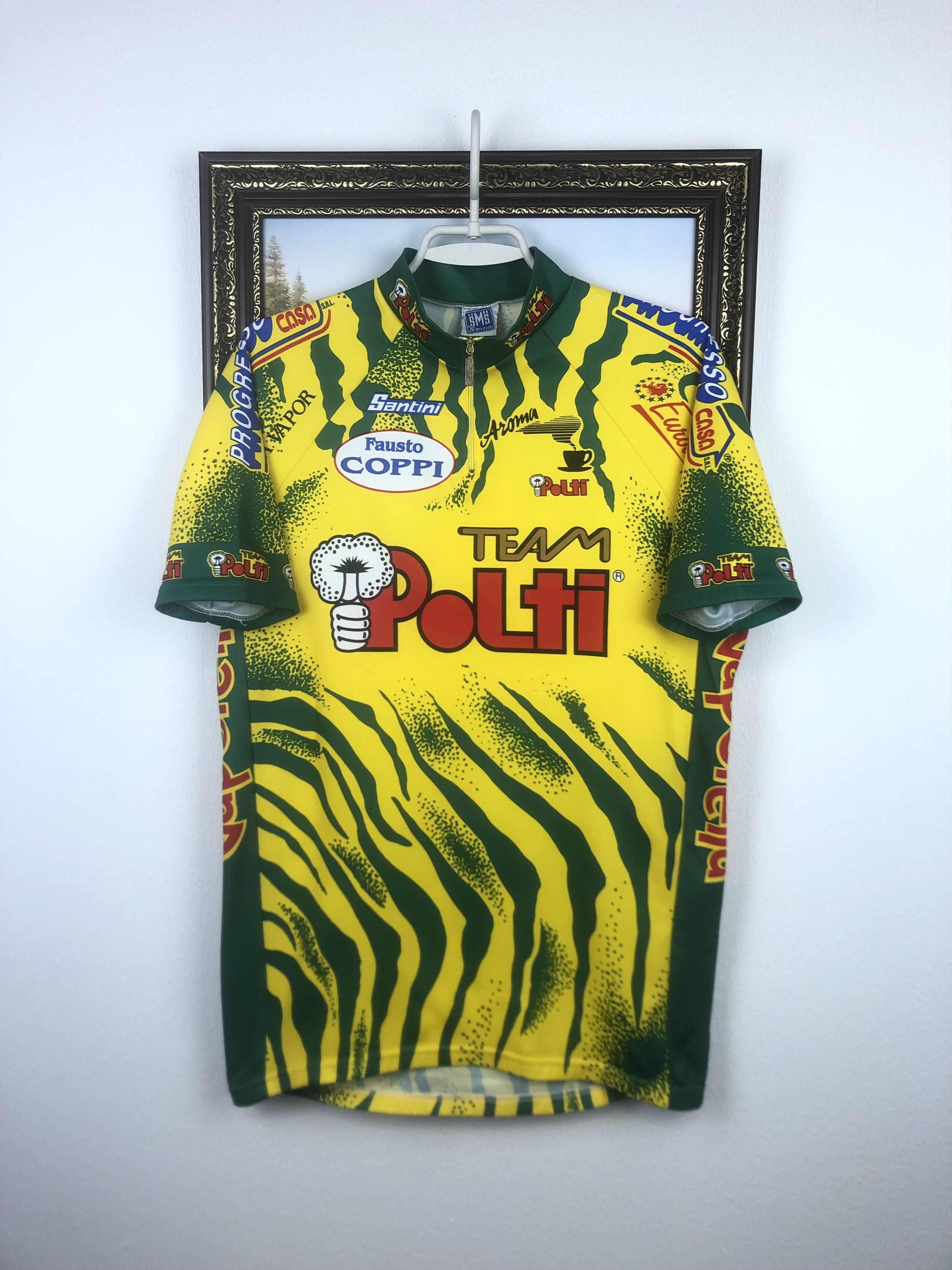 Vintage Vintage Santini Team Polti Cycling Jersey Mens Maglia Trikot Size US XL / EU 56 / 4 - 1 Thumbnail