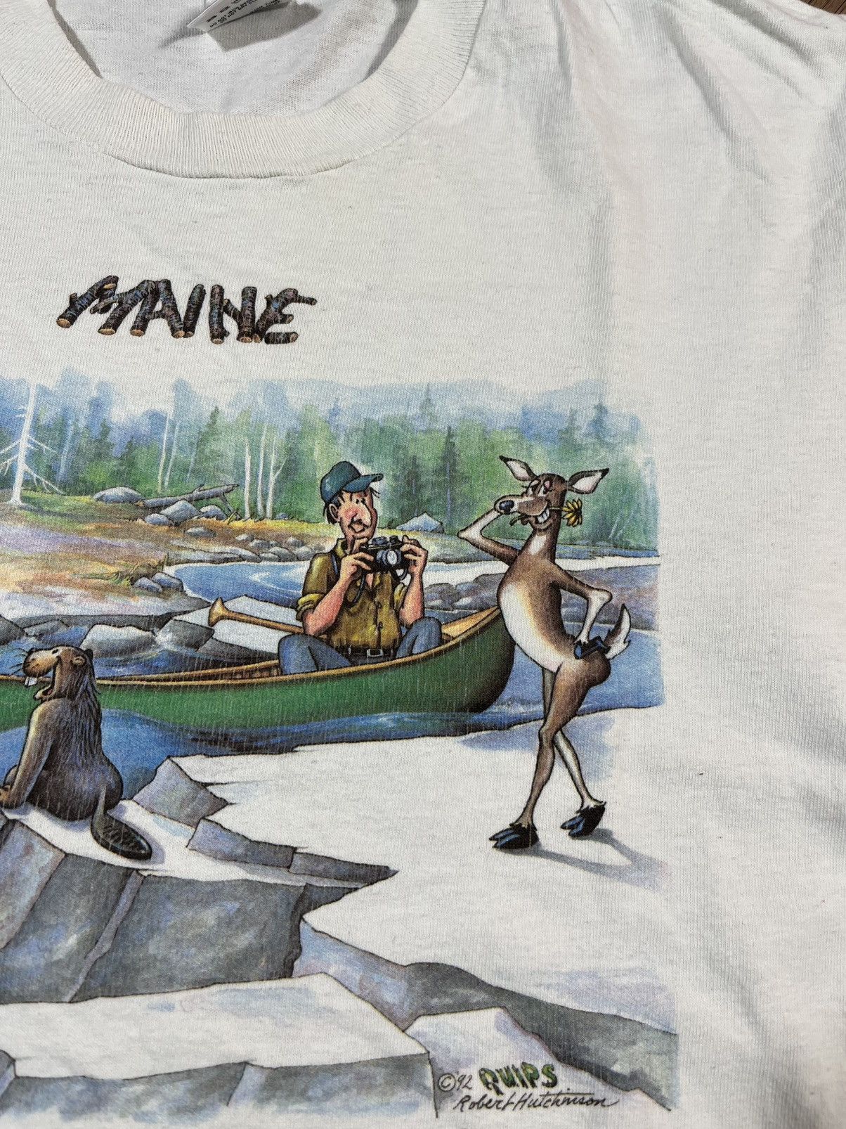 Band Tees Maine Cartoon Vintage 90s Nature T Shirt Size US L / EU 52-54 / 3 - 7 Thumbnail