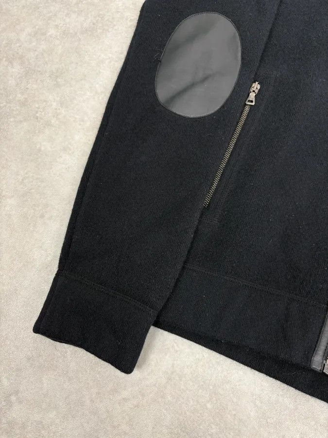 Prada FW2007 Prada Black Padded Leather Wool Zip-up Sweater Size US M / EU 48-50 / 2 - 8 Thumbnail