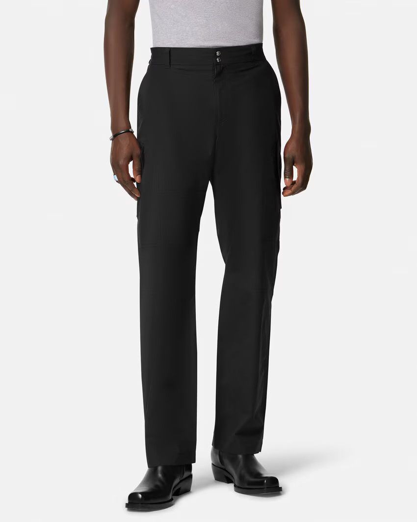 Versace o1s22i1n0125 Cotton Poplin Trouser in Black Size US 32 / EU 48 - 4 Thumbnail