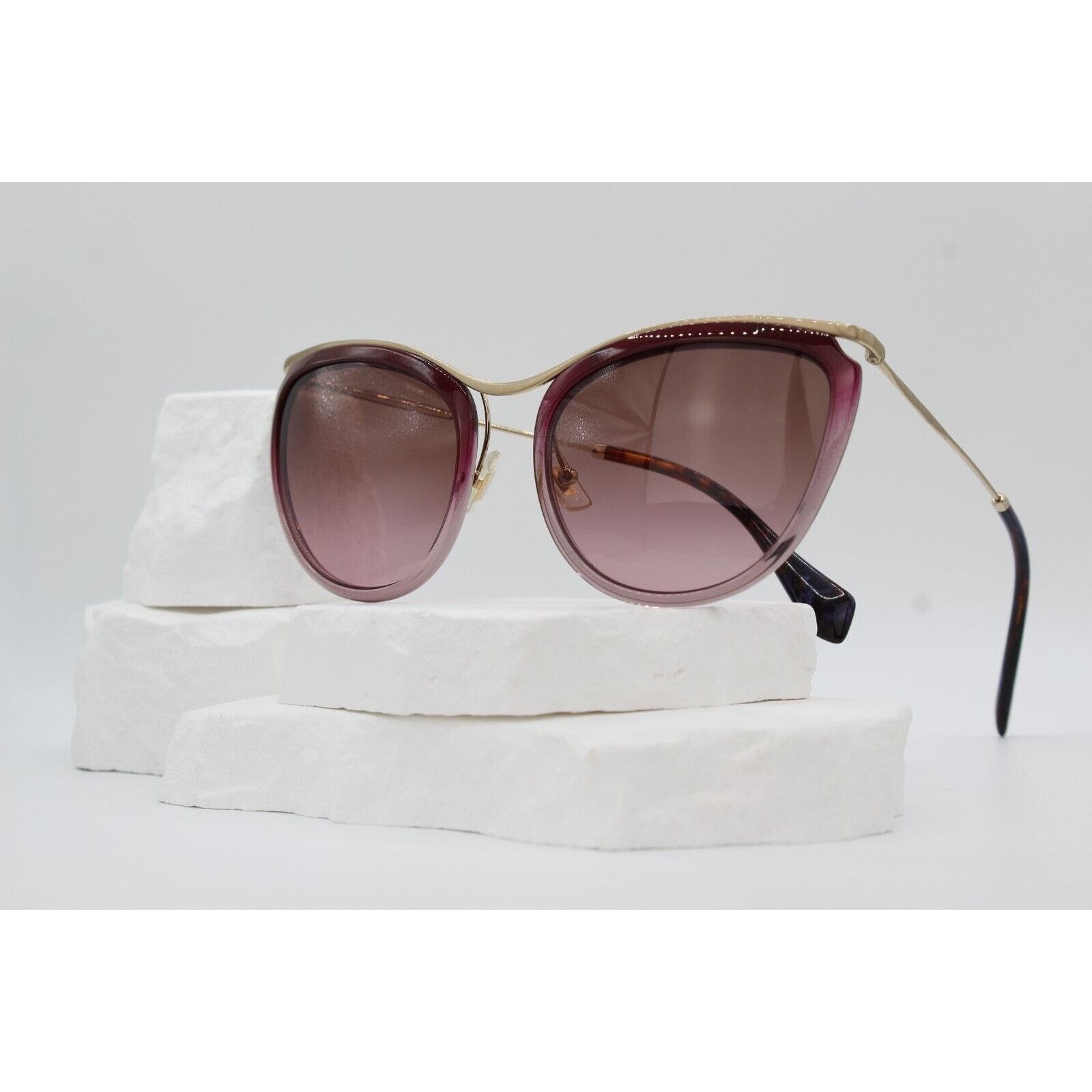 Miu Miu Miu Miu SMU 51P 2 Cat-Eye Sunglasses - Burgundy/Gold Size ONE SIZE - 1 Thumbnail