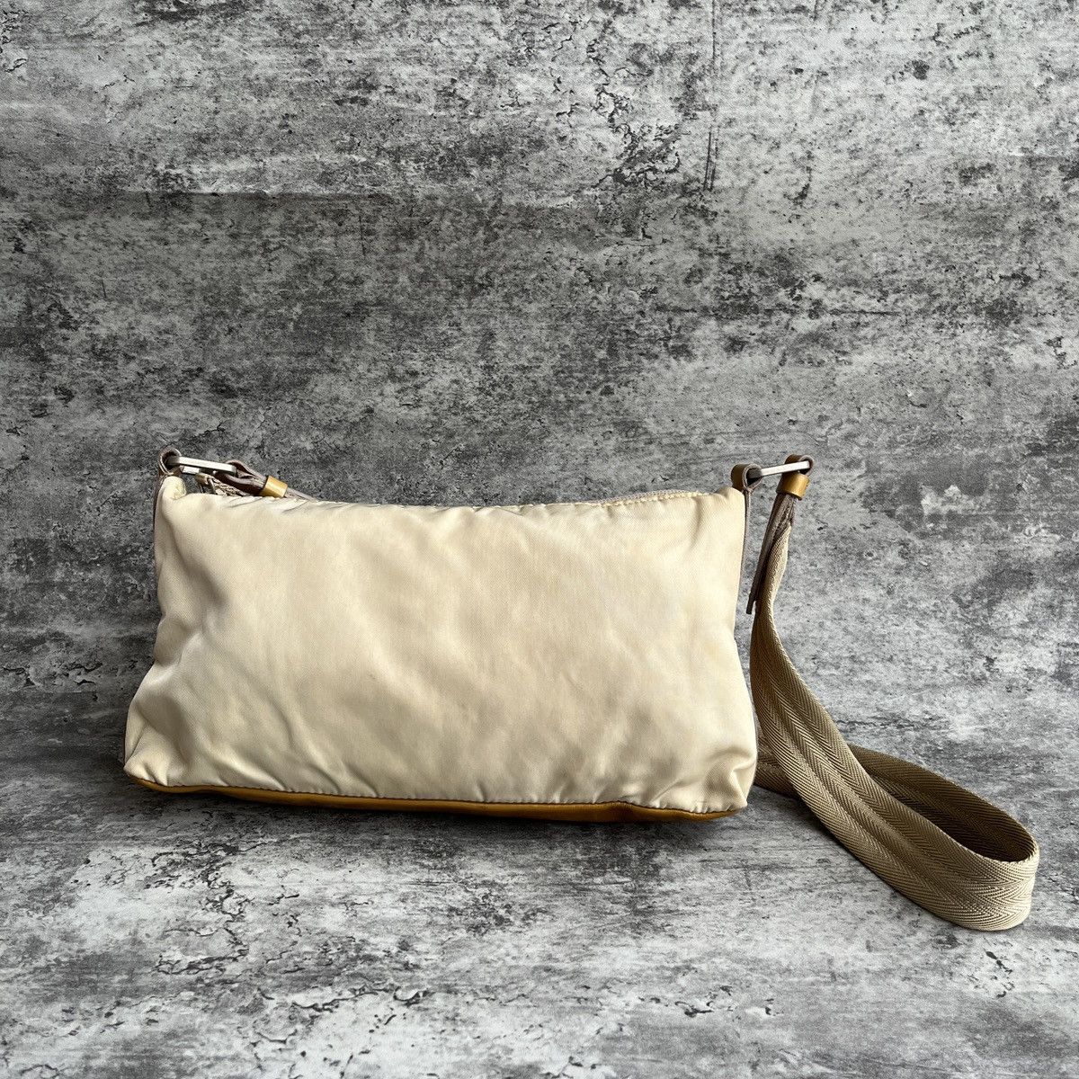 Prada Vintage Prada Tusseto Nastro Beige Shoulder Bag Size ONE SIZE - 8 Thumbnail