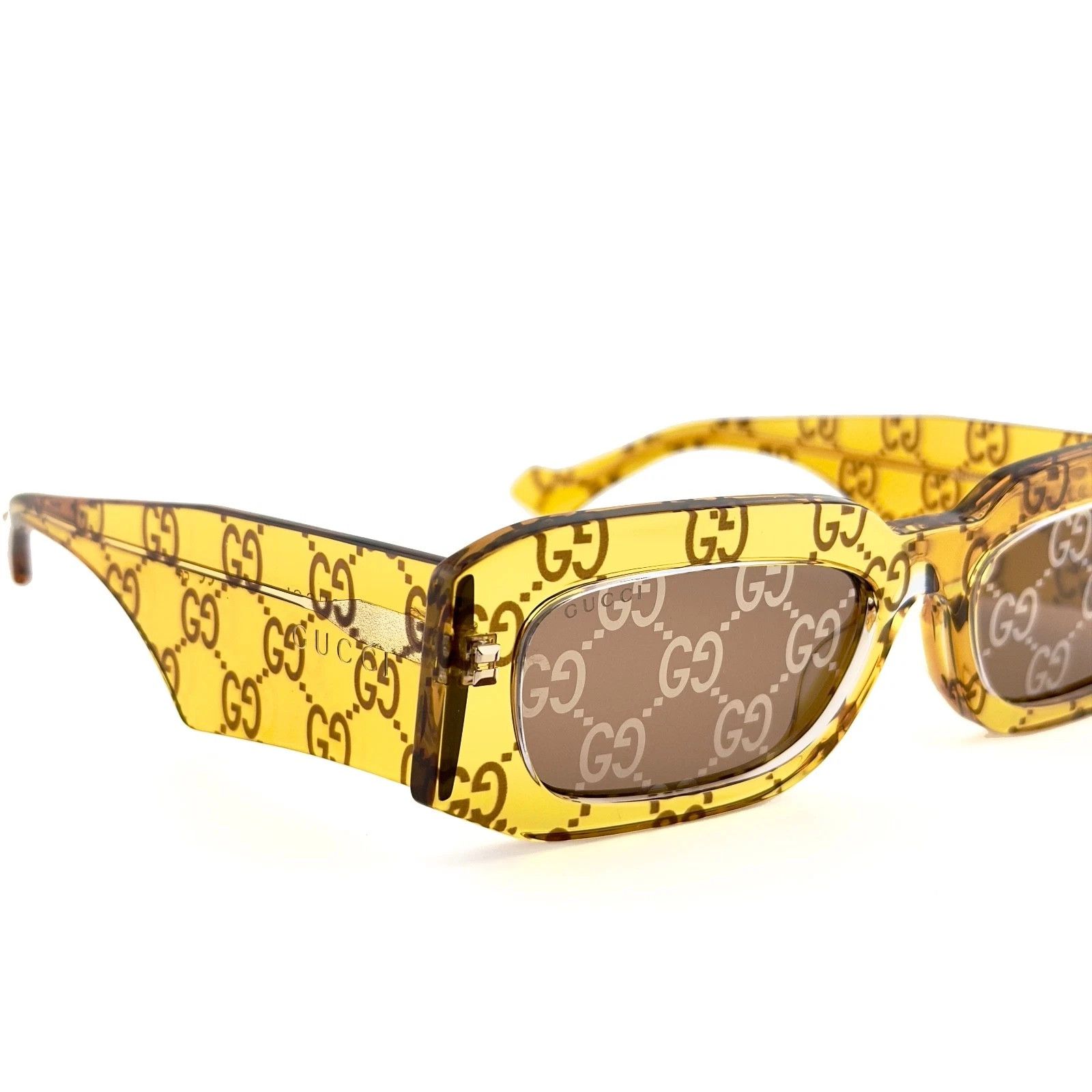 Gucci GUCCI 1426 Crystal Yellow GG Logo Gg1426S Sunglasses 007 Size ONE SIZE - 8 Thumbnail