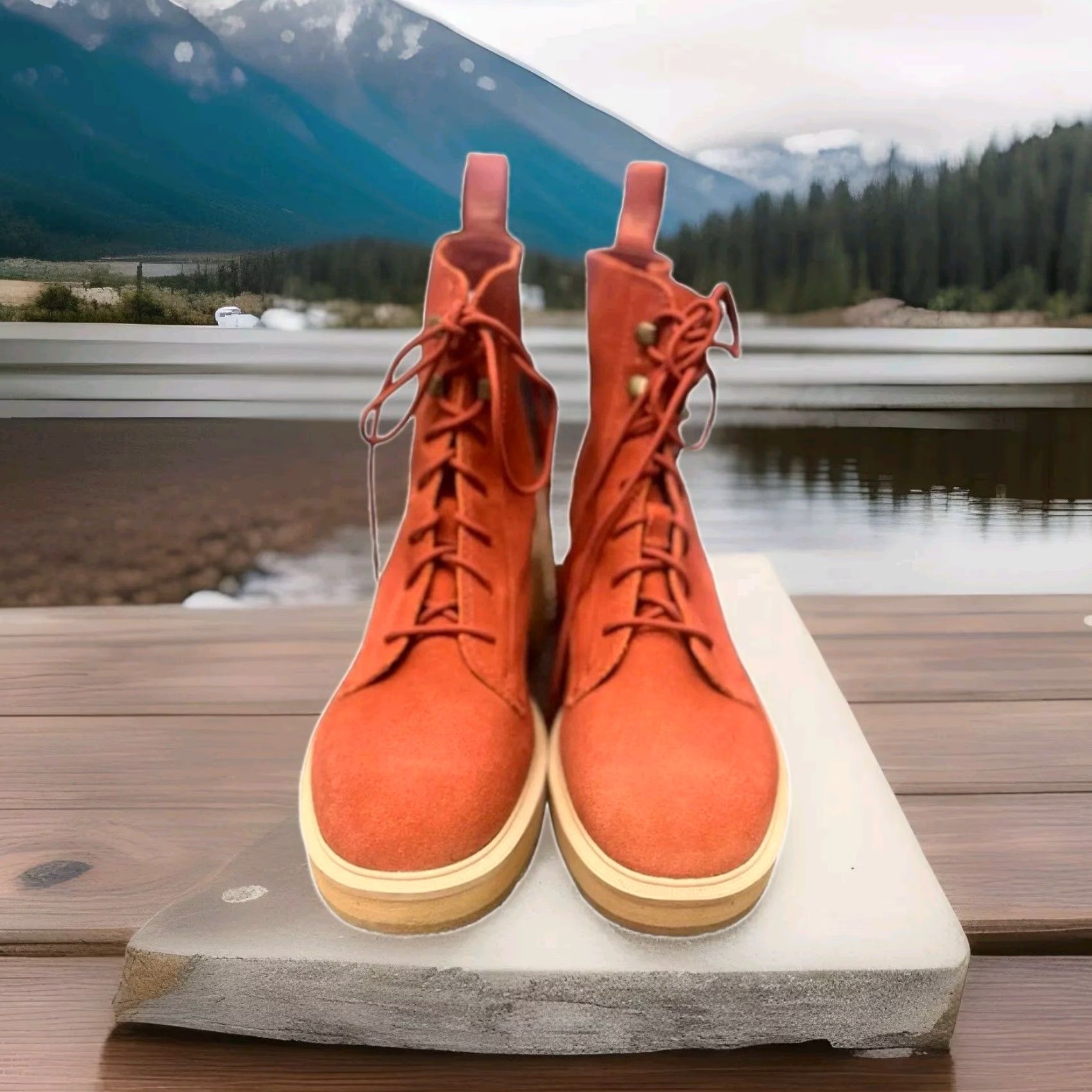 SOREL VINTAGE NWOT Sorel Hi-Line Boots Women Orange Waterproof Lace-Up 9 Hallmark: Mid-Calf? Size US 9 / IT 39 - 3 Thumbnail