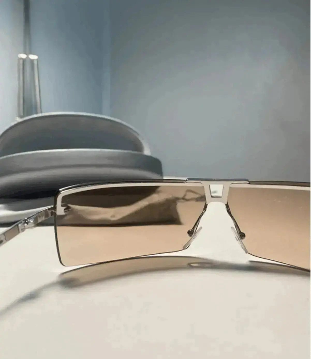 Dior × John Galliano × Vintage DIOR Sunglasses Rimless Shield Wrap Sport Stunt Galliano Era Size ONE SIZE - 12 Thumbnail