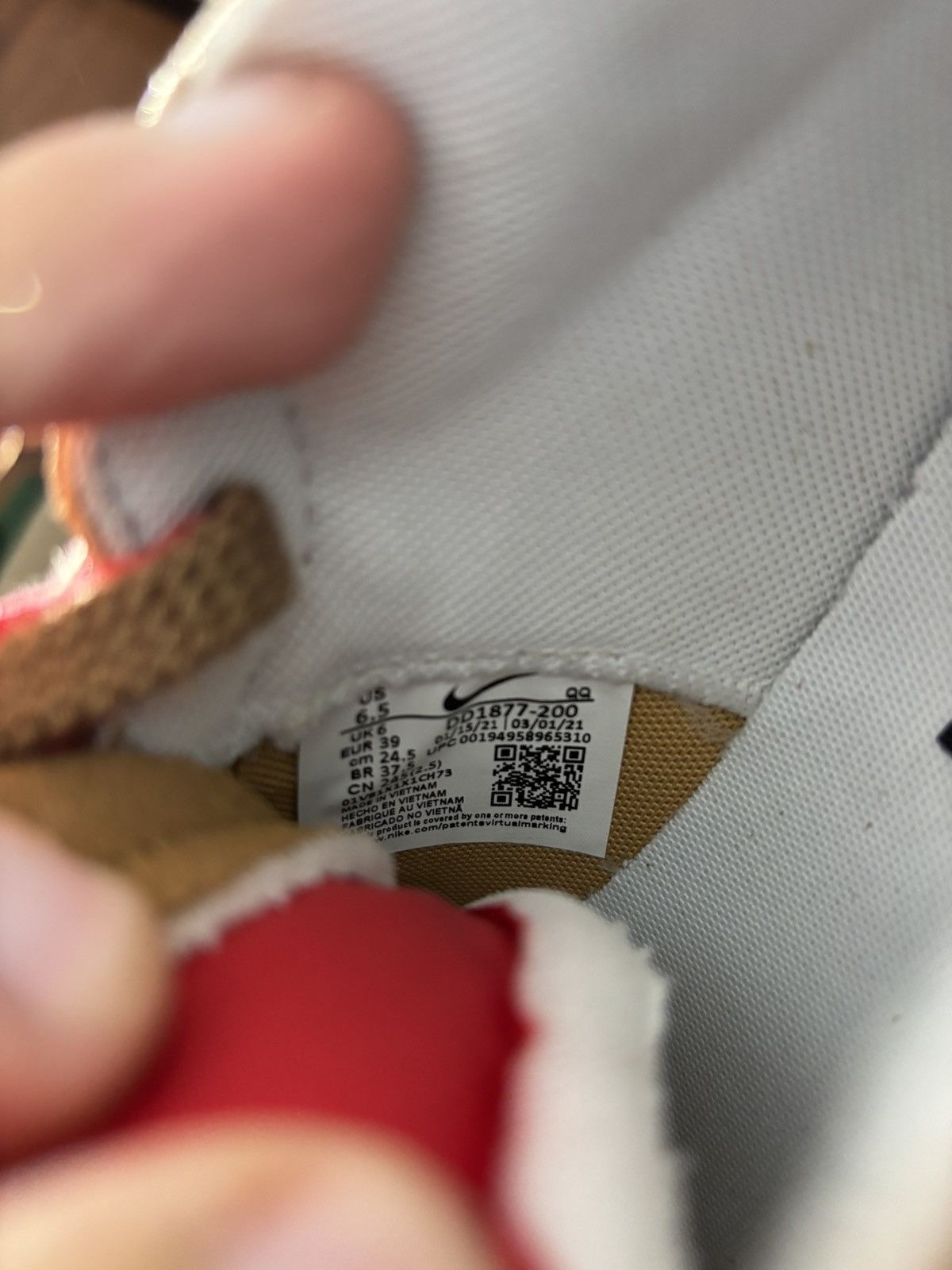 Nike × Sacai Nike Blazer Low x Sacai British Tan 2021 Men's Size 6.5 Size US 6.5 / EU 39-40 - 6 Thumbnail