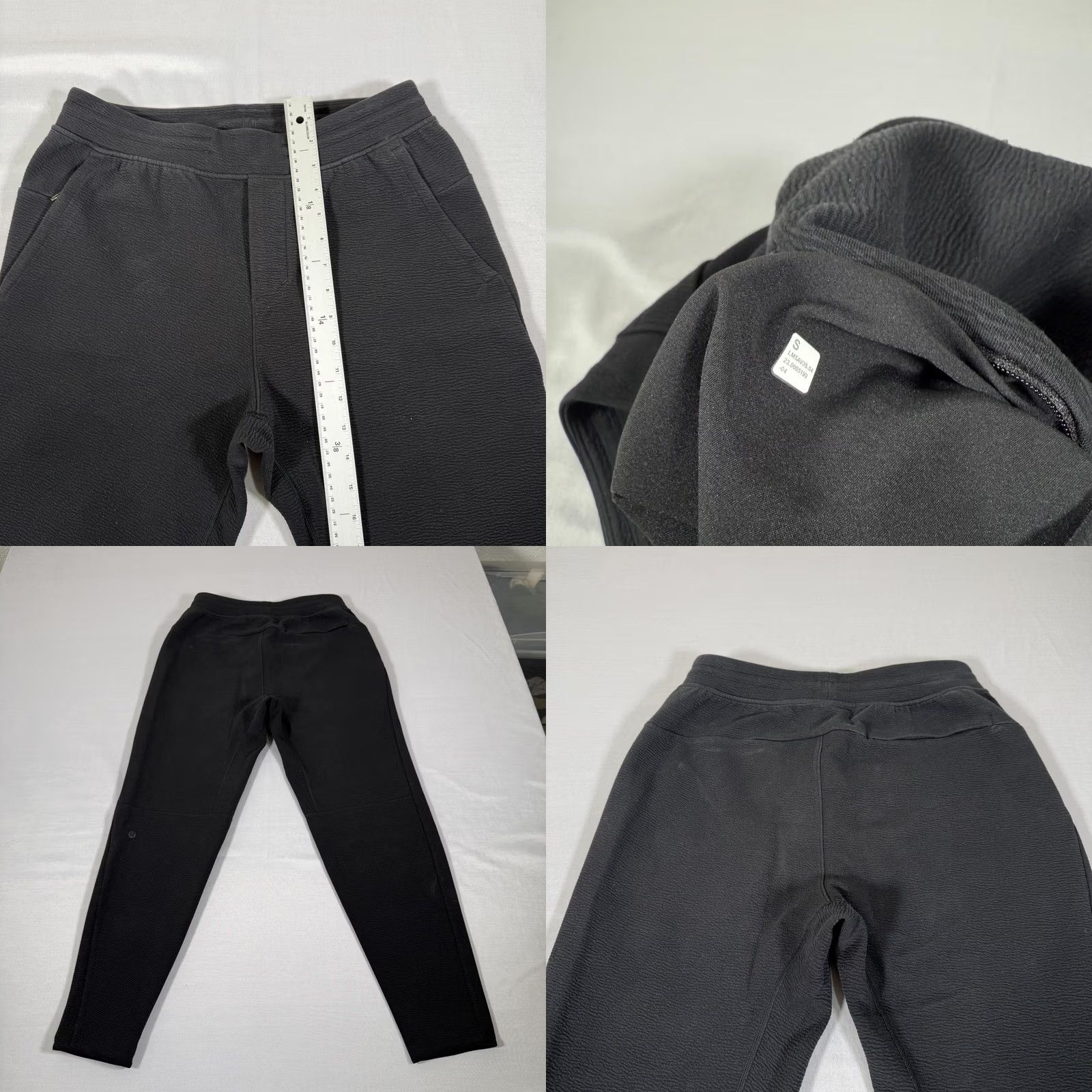 Lululemon Lululemon Pants Mens S Black Textured Knit Jogger Elastic Waist Size US 29 - 8 Thumbnail