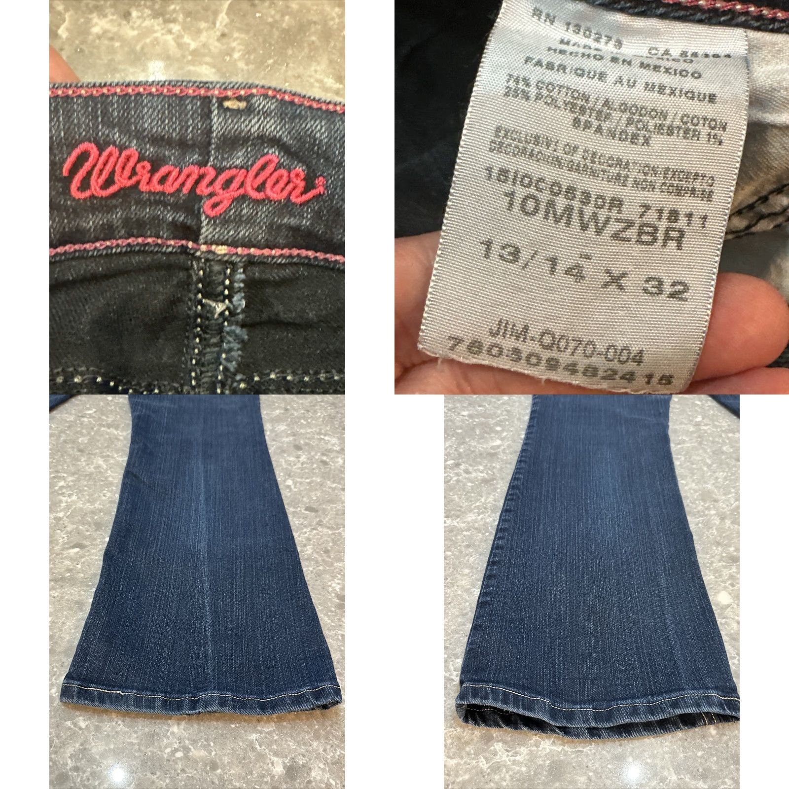 Wrangler VINTAGE Wrangler Jeans Bootcut Jeans Dark Wash 36x30.5 13/14x32 Women Mid Rise Stretch 5-Pocket Logo Cowgirl Western 80s 90s Size 34" / US 12 / IT 48 - 9 Thumbnail