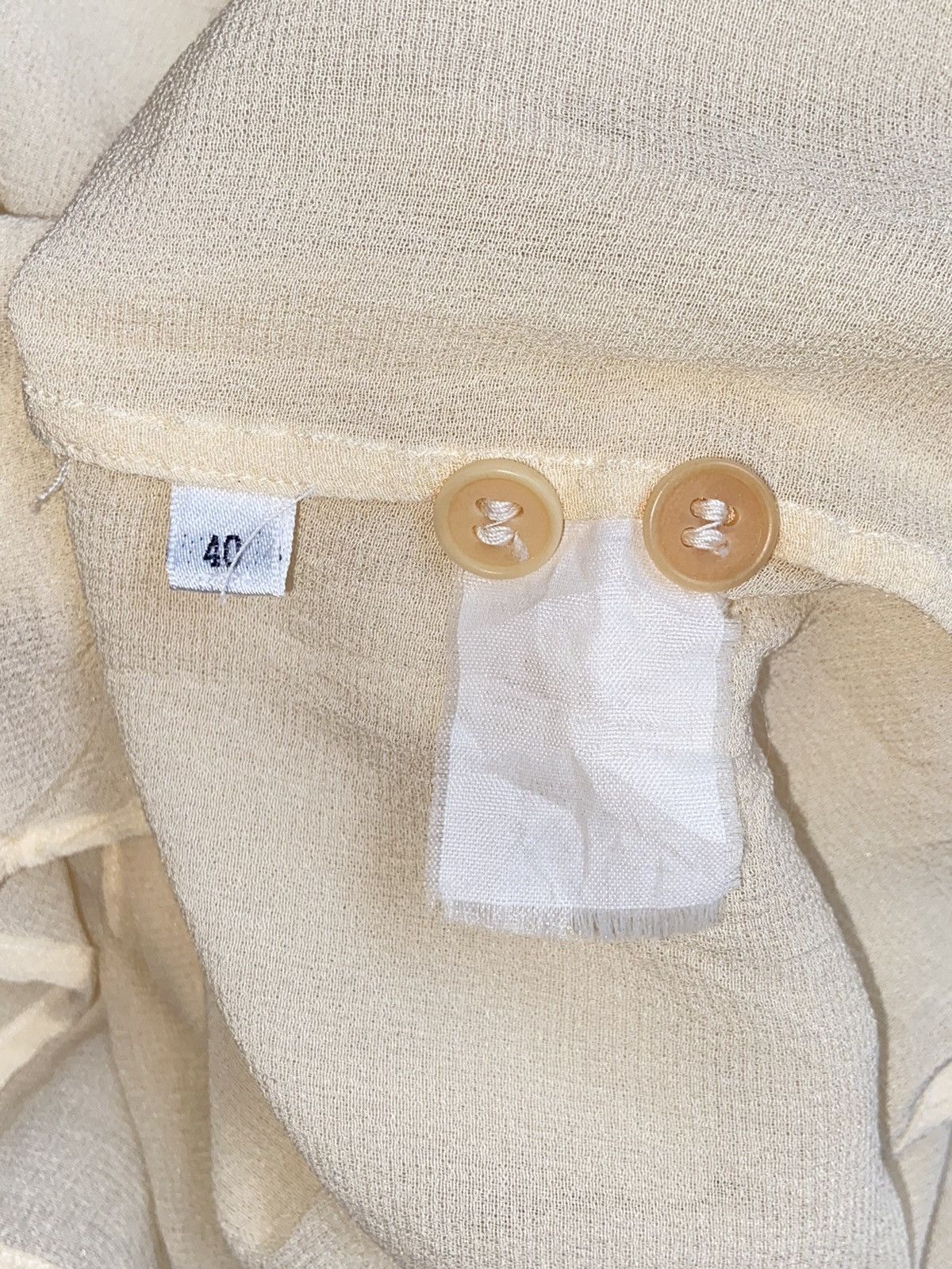 Giorgio Armani GIORGIO ARMANI Cream Mesh Shirt Size US S / EU 44-46 / 1 - 7 Thumbnail