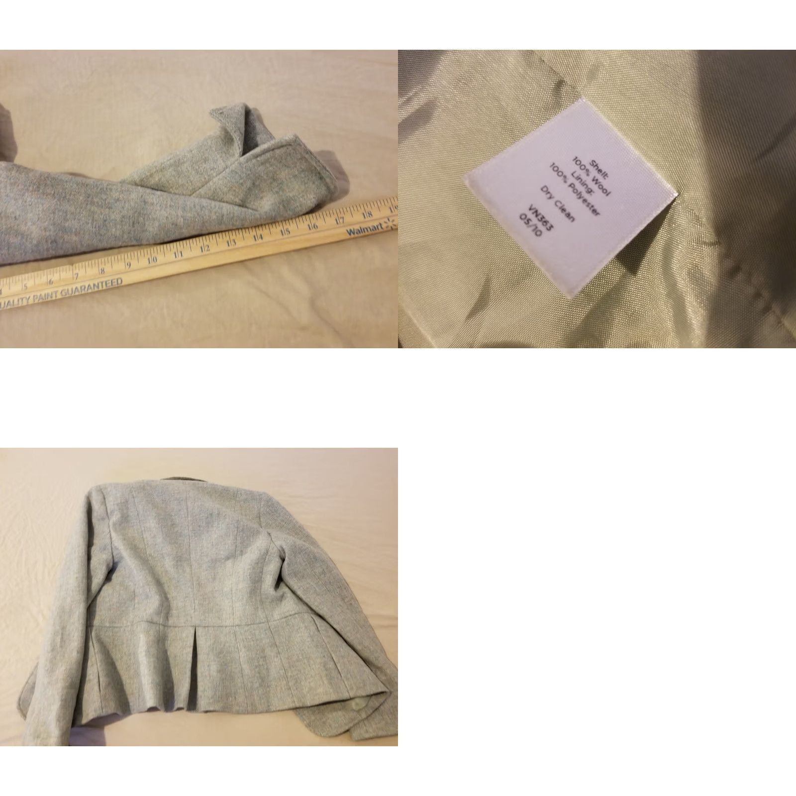 Talbots Womens Talbots Wool Jacket Blazer 4P Petite Grey Gray Size S / US 4 / IT 40 - 8 Thumbnail