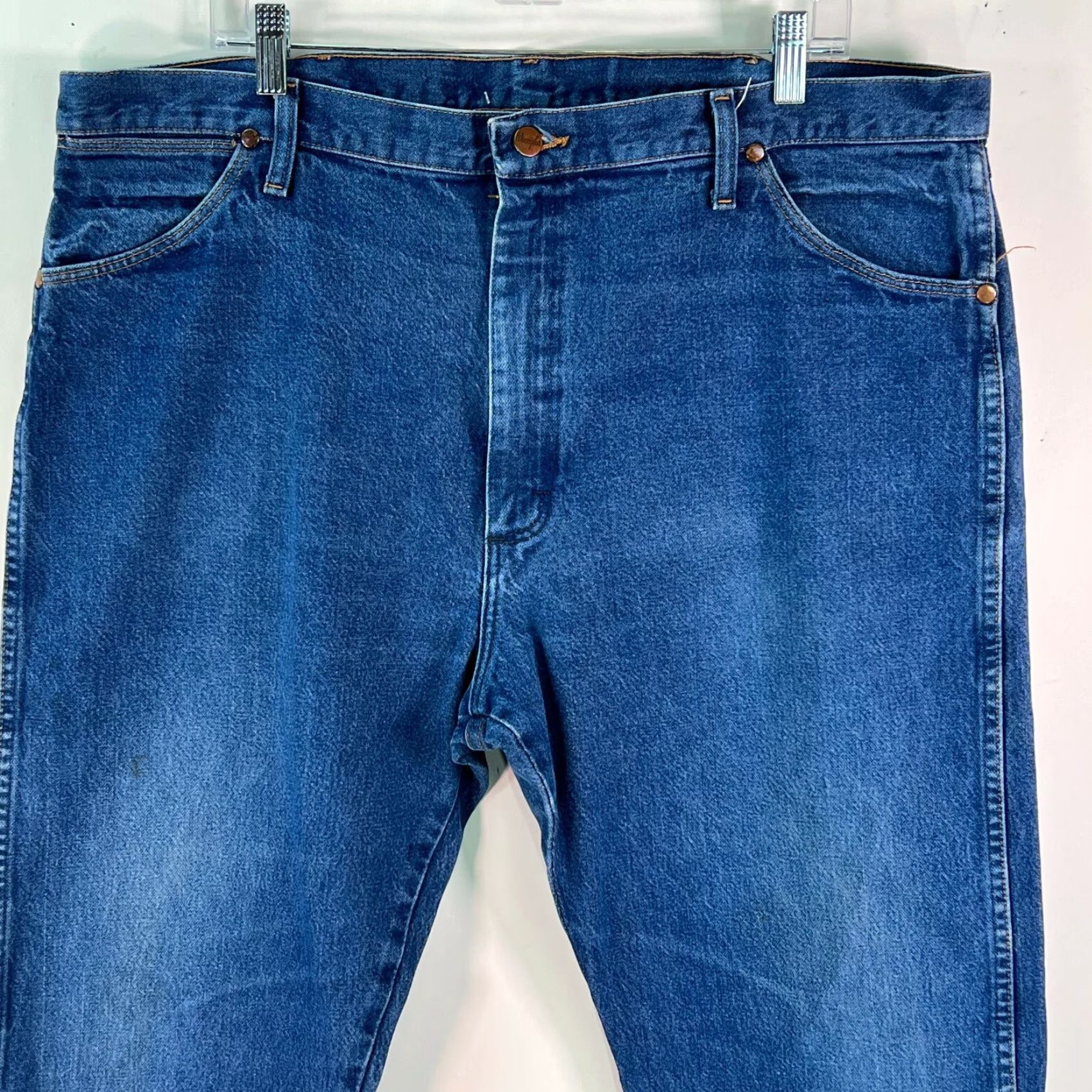 Wrangler Wrangler Mens Denim Blue Straight Jeans Size 40 Regular Fit Mid Rise 40X30 Size US 40 / EU 56 - 3 Thumbnail