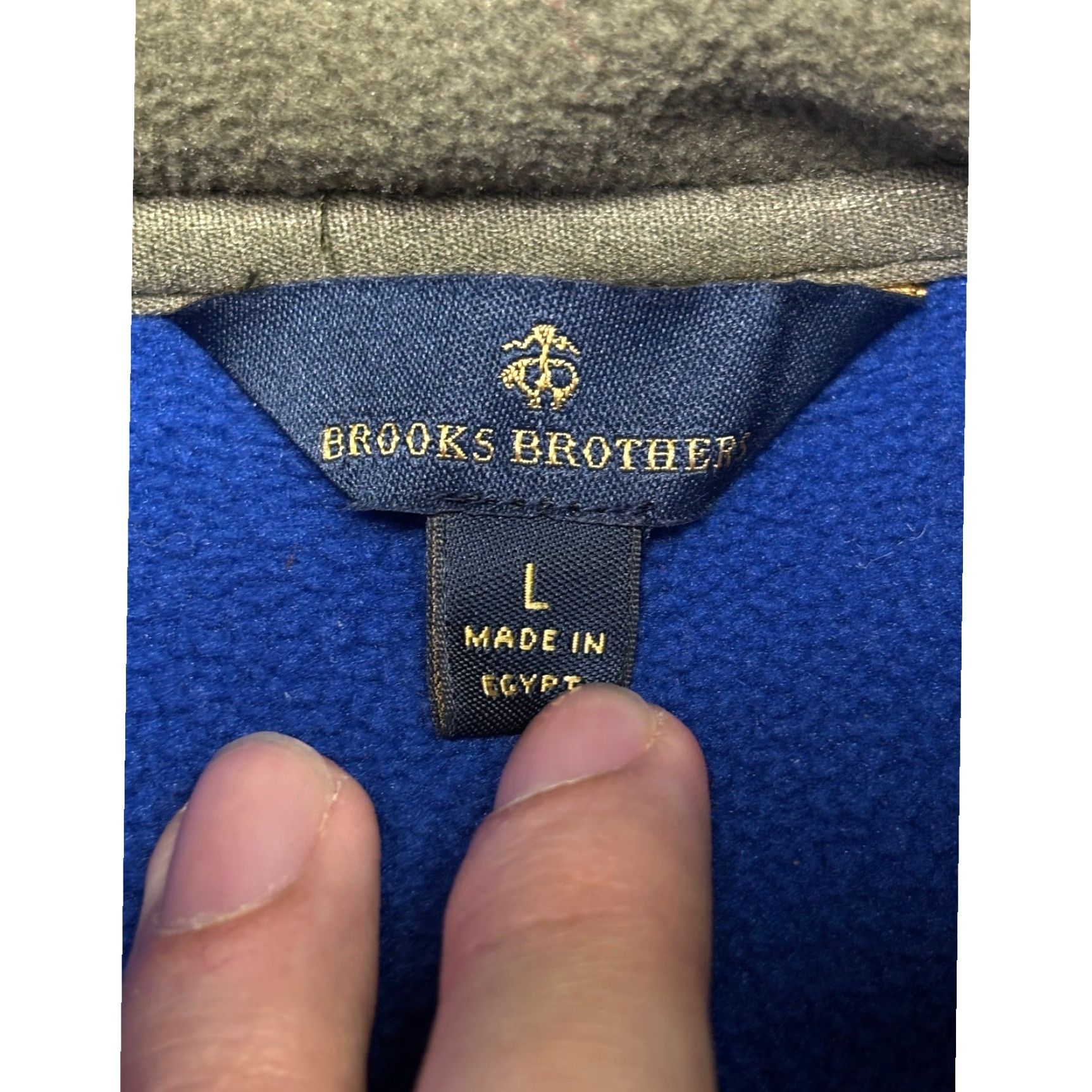 Brooks Brothers Brooks Brothers Men Fleece 1/4 Zip Pullover Khaki Blue Size L Casual Outdoor Shirt Pullover Mens Colorblock Size US L / EU 52-54 / 3 - 3 Thumbnail