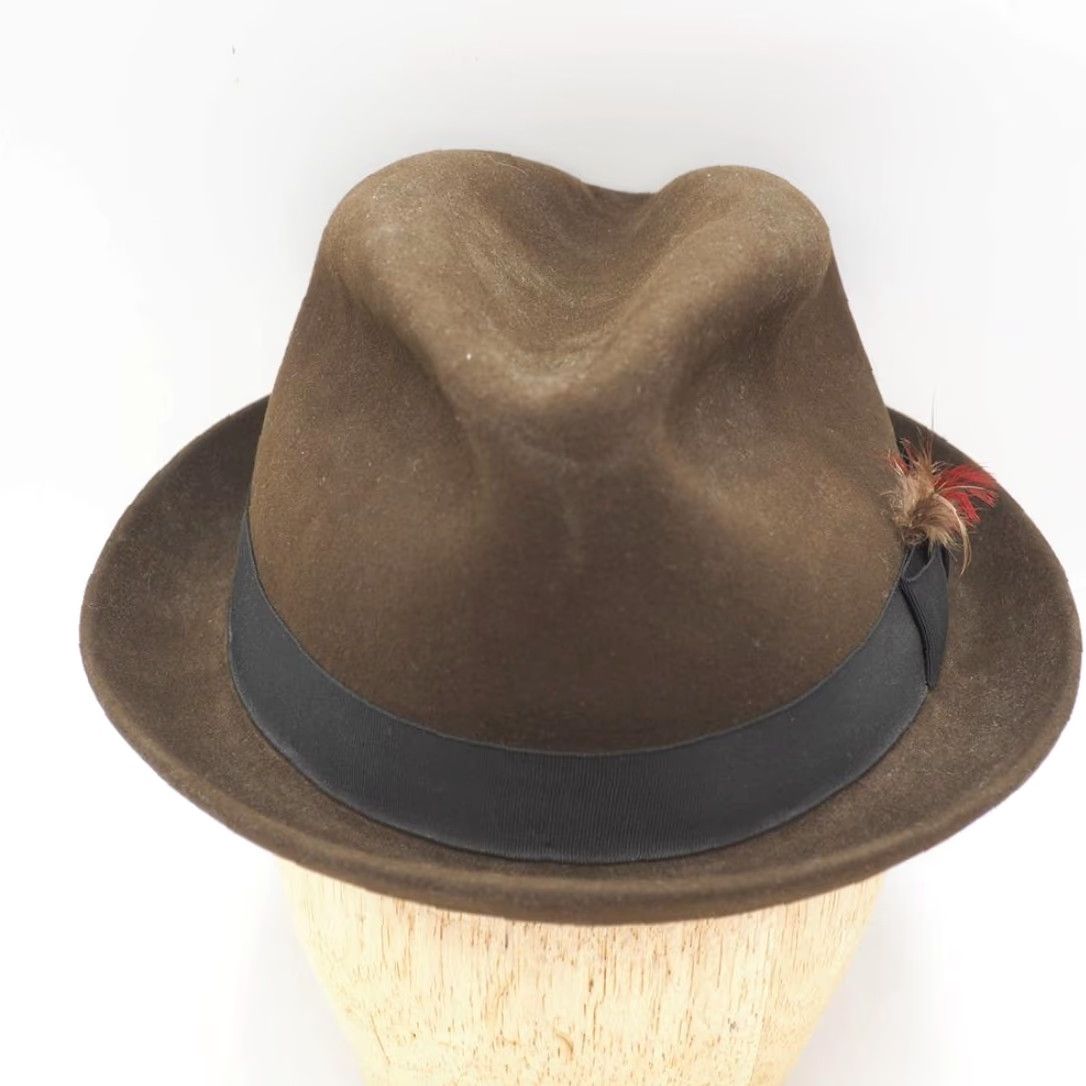 Vintage VINTAGE Fedora Brown Hat Mens John Barkley Pittsburgh Size ONE SIZE - 2 Thumbnail
