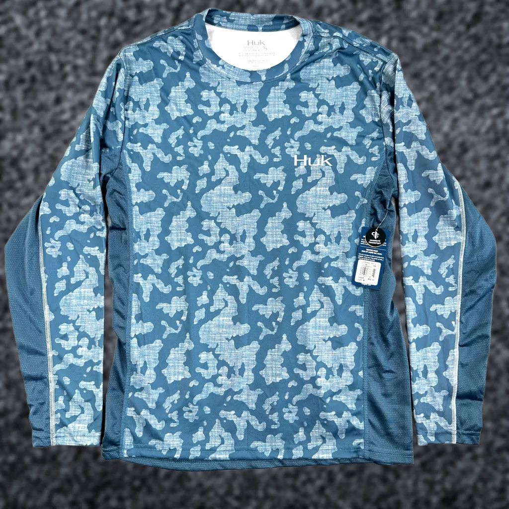 Vintage Huk Icon X Running Lakes Pullover T-Shirt Blue Men's S Long Sleeve Shirt Size US S / EU 44-46 / 1 - 1 Thumbnail