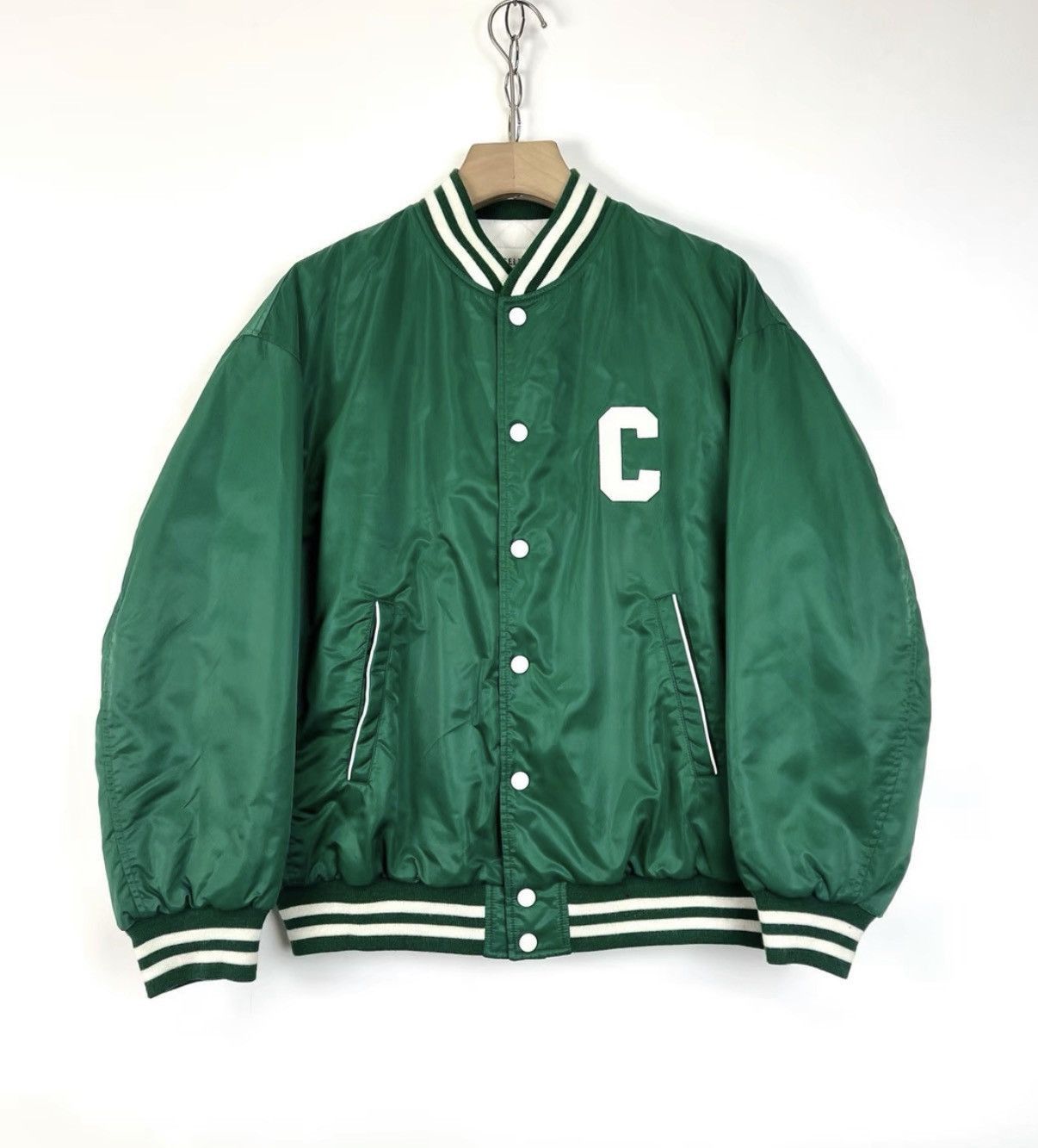 Celine Green Varsity Style Bomber Jacket Size US S / EU 44-46 / 1 - 1 Thumbnail