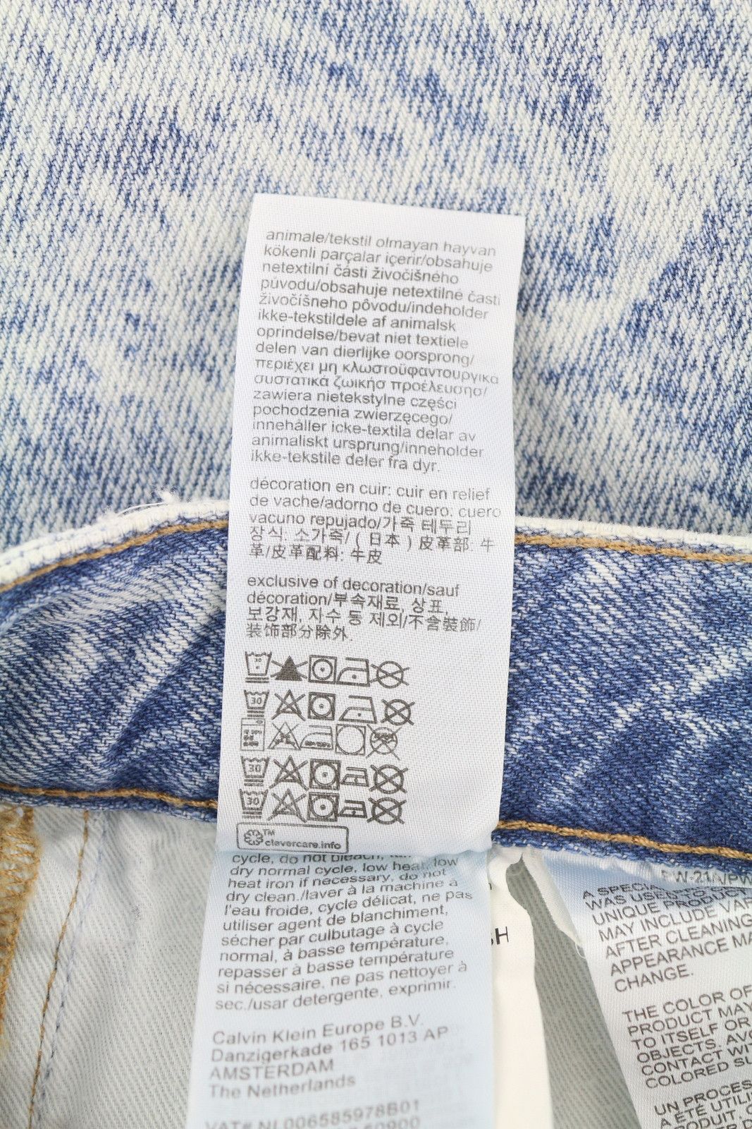 Calvin Klein 90S STRAIGHT W31 Faded Blue Zip Fly Logo Denim 85289 Size US 31 - 9 Thumbnail