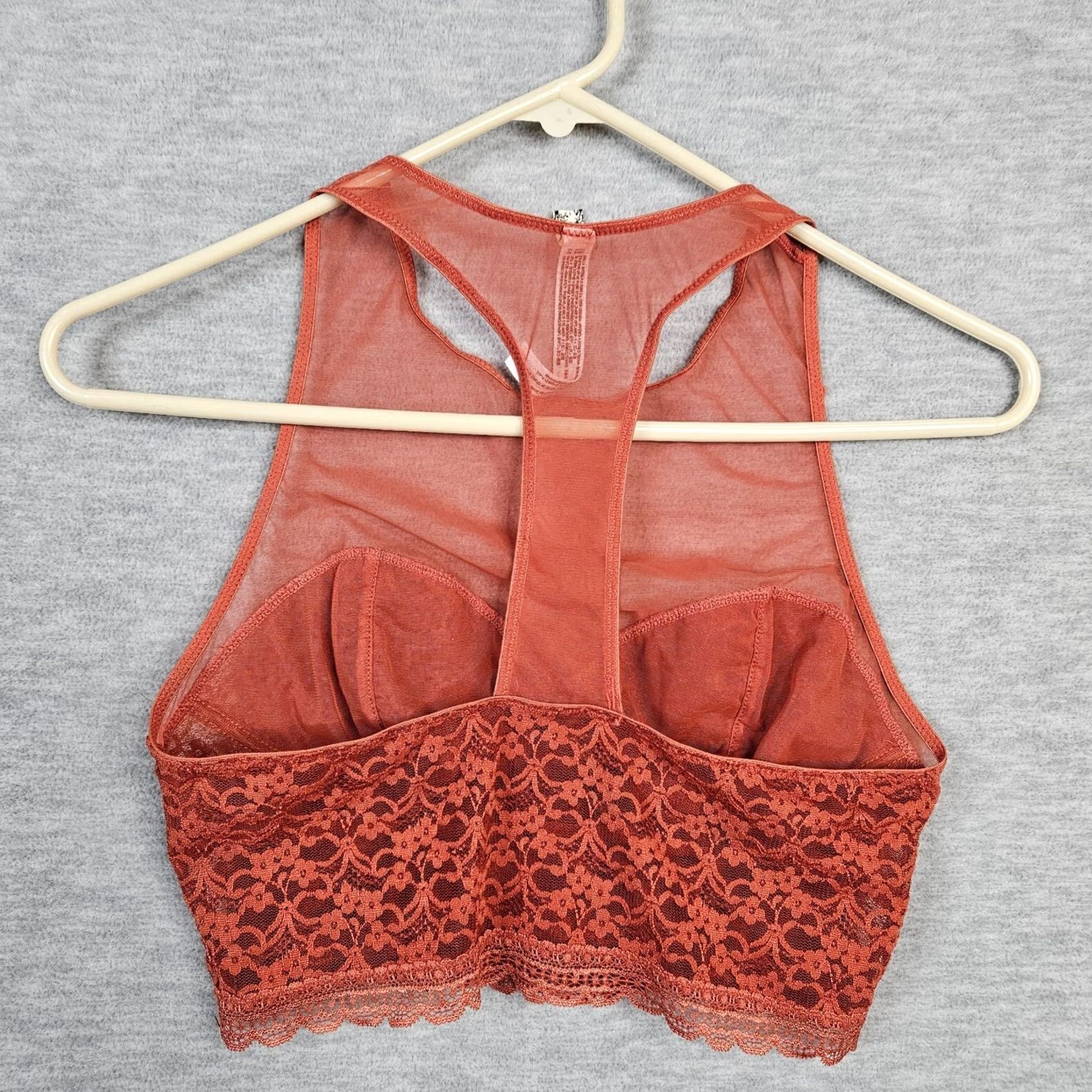Free People Free People Racerback Cropped Tank S Orange Nylon Spandex Women Slim Fit Casual Short Sleeve Size S / US 4 / IT 40 - 2 Thumbnail