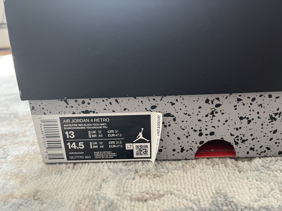 Jordan Brand Jordan 4 Fire Red Size US 13 / EU 46 - 7 Thumbnail