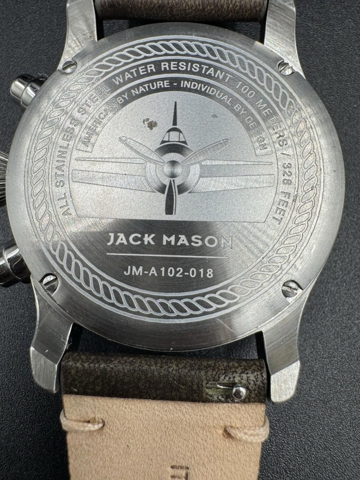 Other Jack Mason Men's Chronograph Watch Aviator Saddle Leather St Size ONE SIZE - 5 Thumbnail