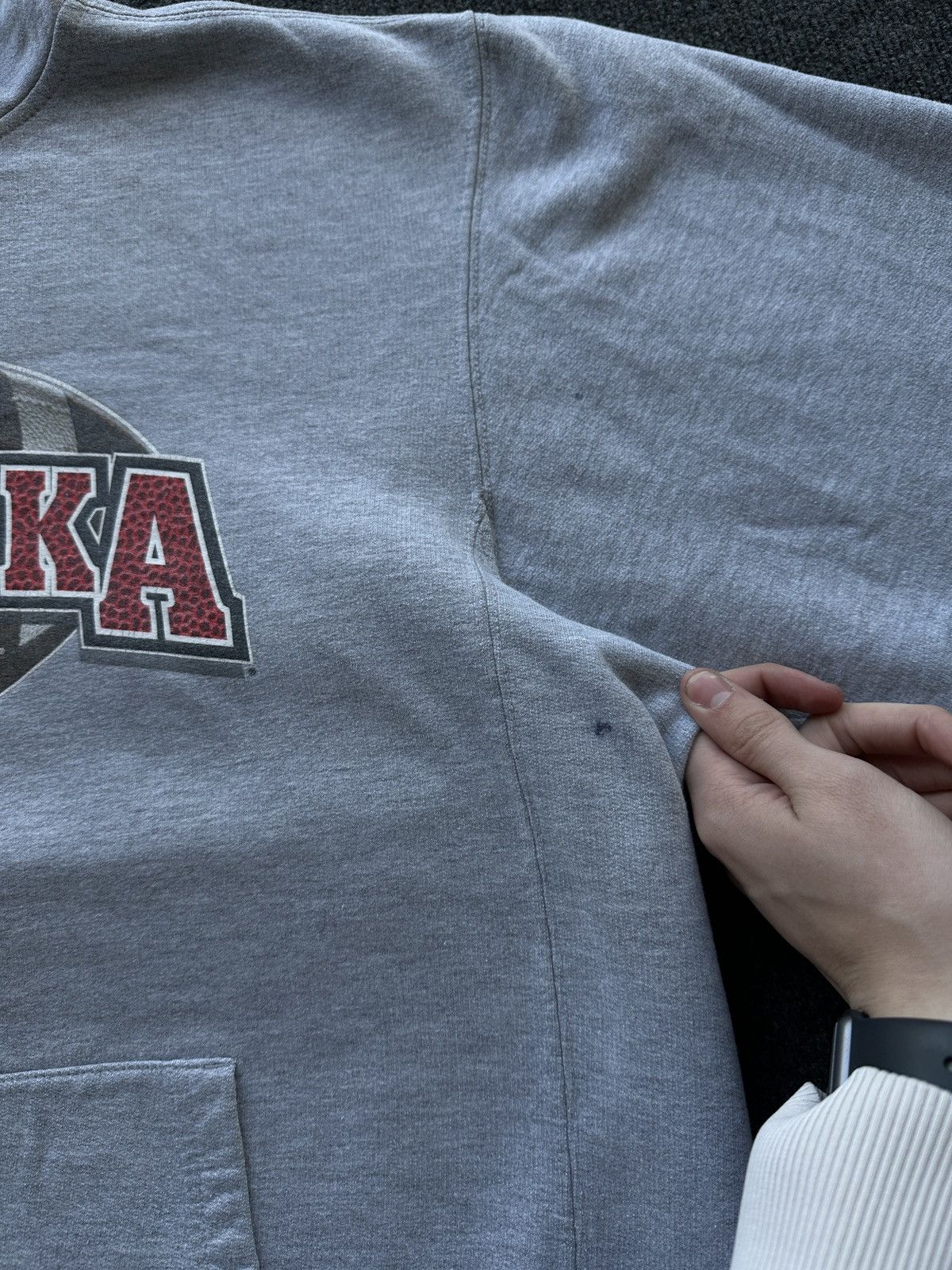 Vintage NEBRASKA HUSKERS 🚨 MEN GRAY BOXY HOODIE BIG LOGO Size US L / EU 52-54 / 3 - 6 Thumbnail