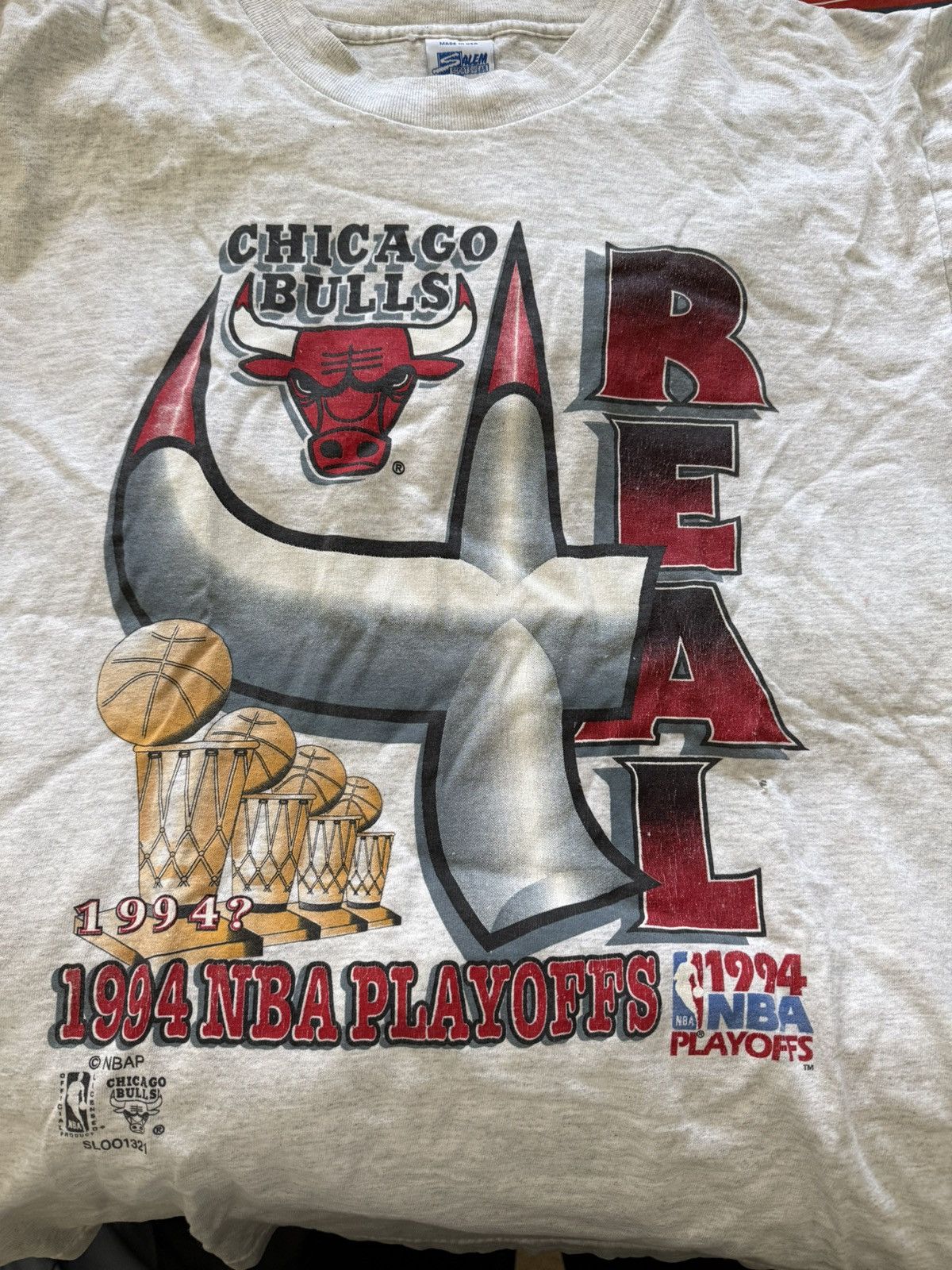 Vintage Vintage 1994 Chicago Bulls Playoffs T-Shirt Size US M / EU 48-50 / 2 - 5 Thumbnail
