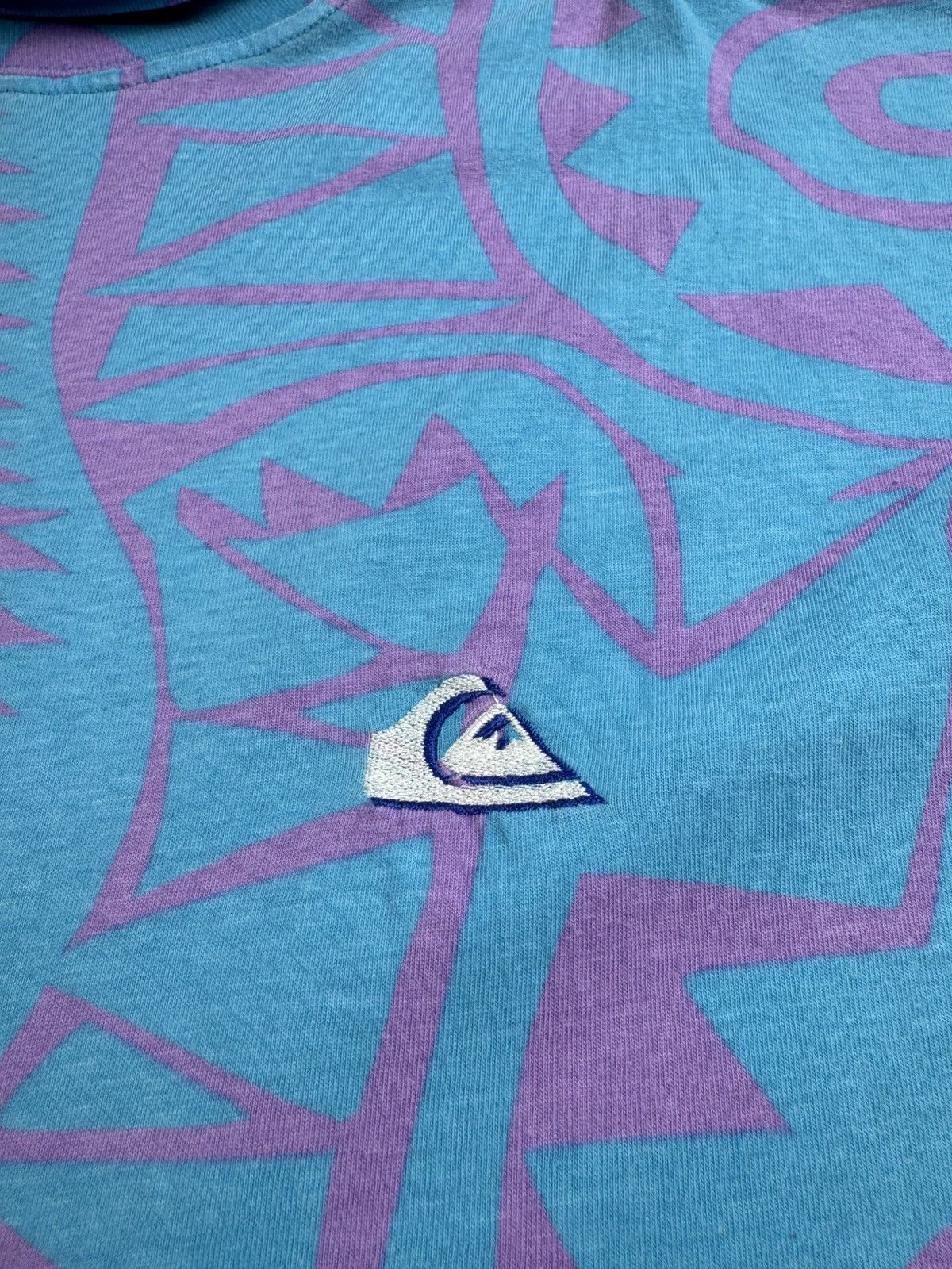 Quiksilver Quicksilver 80s Vintage USA Monogram Surf Blue Turtleneck Pullover Sweatshirt Size US L / EU 52-54 / 3 - 9 Thumbnail