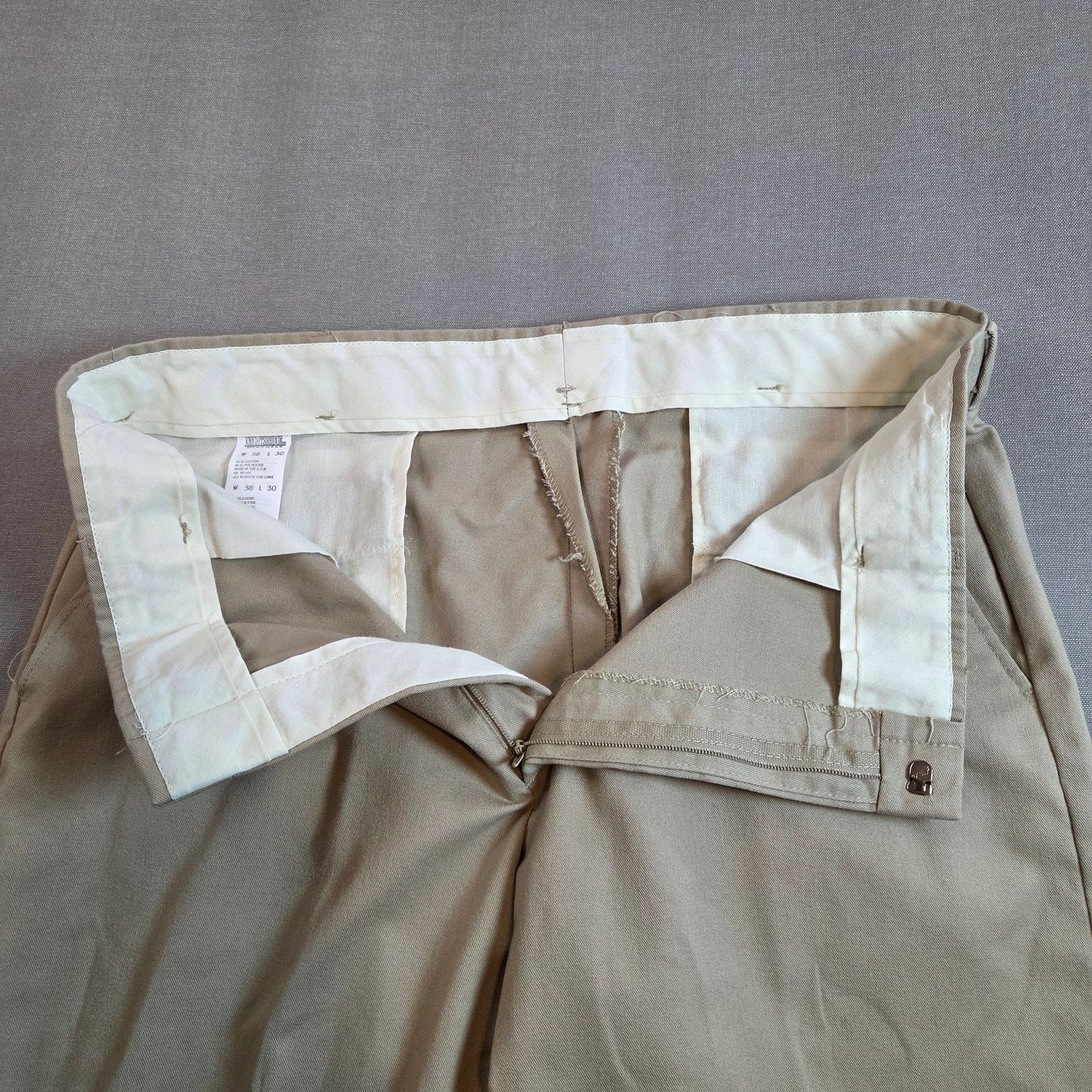 Vintage Knightsbridge Slacks 37x26 Khaki USA Cotton Blend Size US 38 / EU 54 - 12 Thumbnail