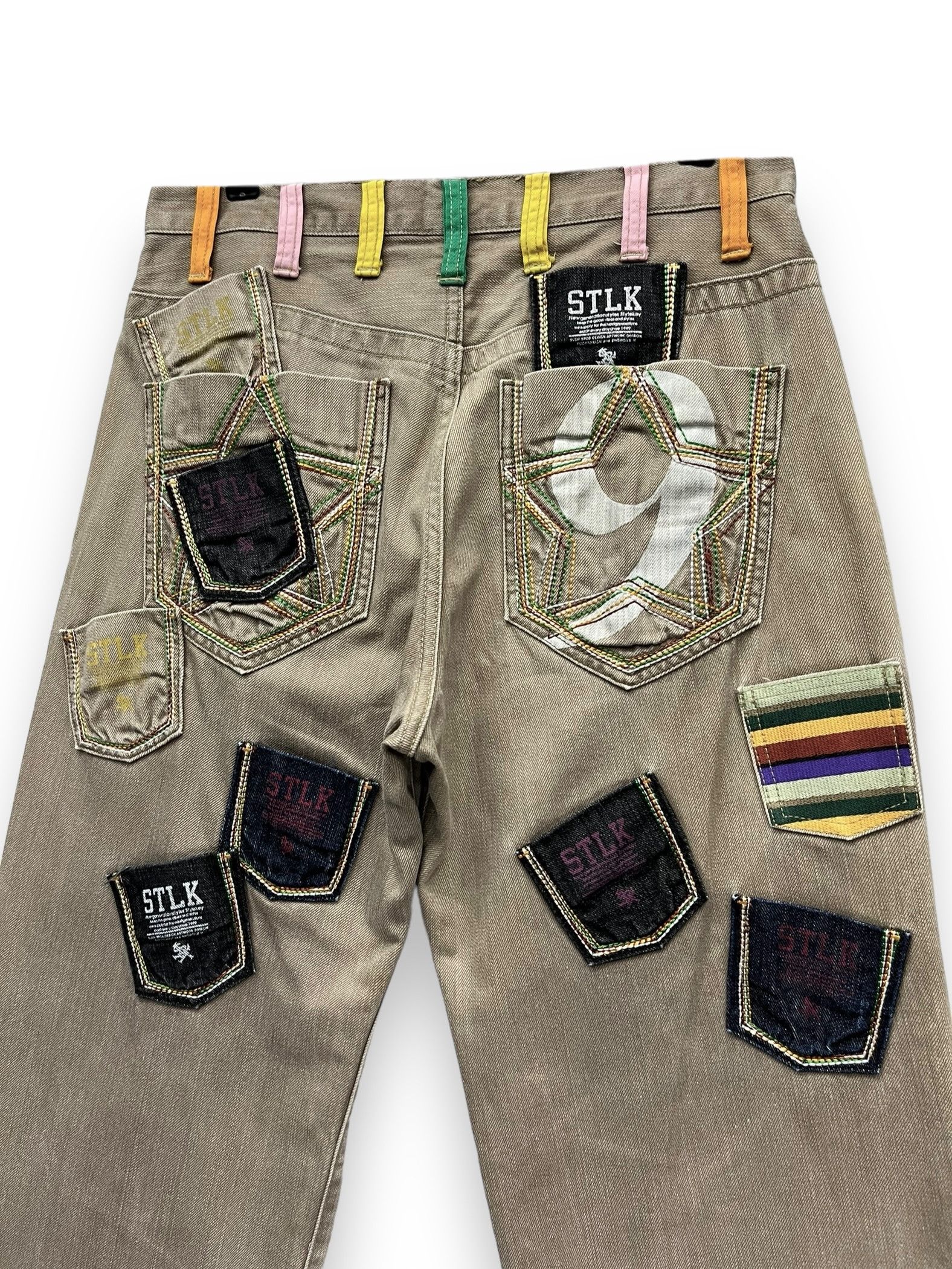 If Six Was Nine STLK NUMBER 9 Multi Pocket Pop Art Style Baggy Pants Size US 32 / EU 48 - 1 Thumbnail