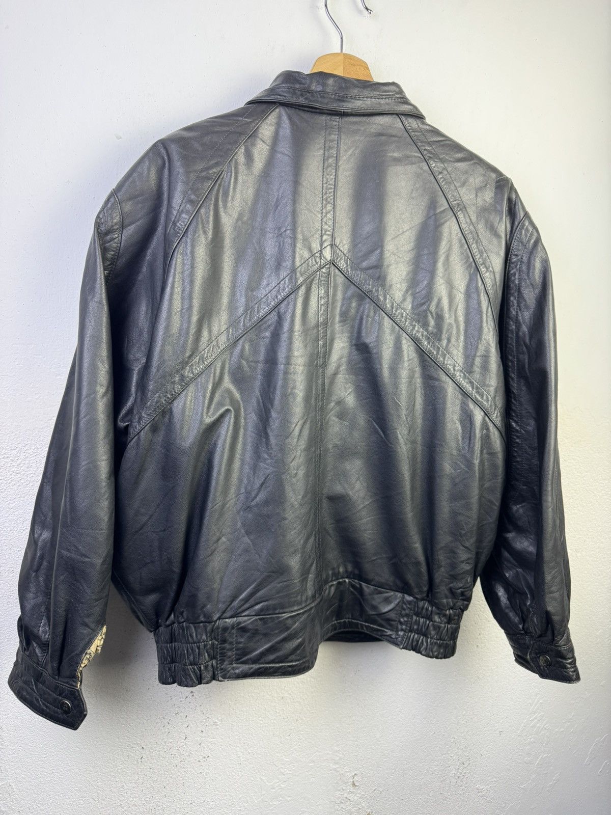 Vintage Vintage Leather Jacket The New York Times" newspaper Size US L / EU 52-54 / 3 - 6 Thumbnail