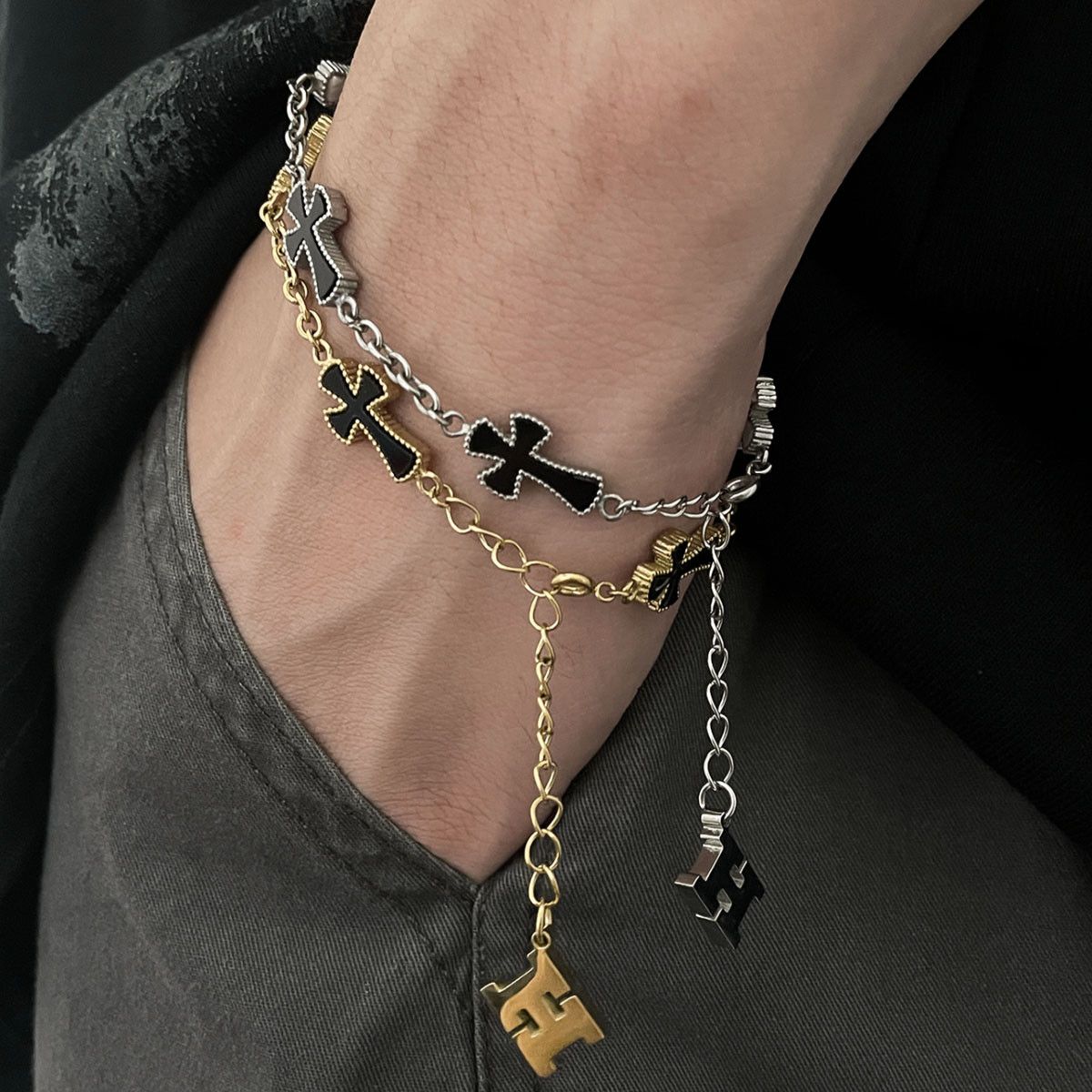 Jewelry Cross Vintage Bracelet Y2K Punk Chain Gotch Bracelets Chains Size ONE SIZE - 6 Thumbnail