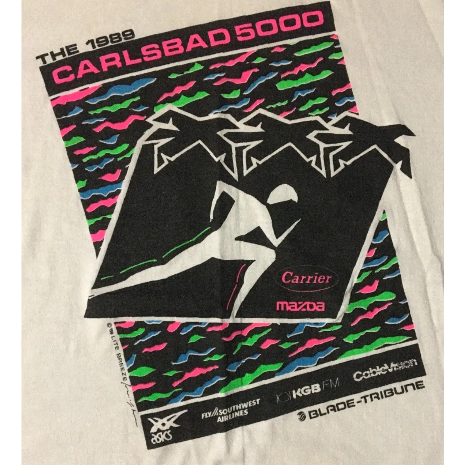 Vintage VINTAGE Carlsbad 5000 Faded Distress Marathon Shirt M White 90s Grunge Surf Beach OC California USA Running Track & Field College Hemp? Size US M / EU 48-50 / 2 - 2 Thumbnail