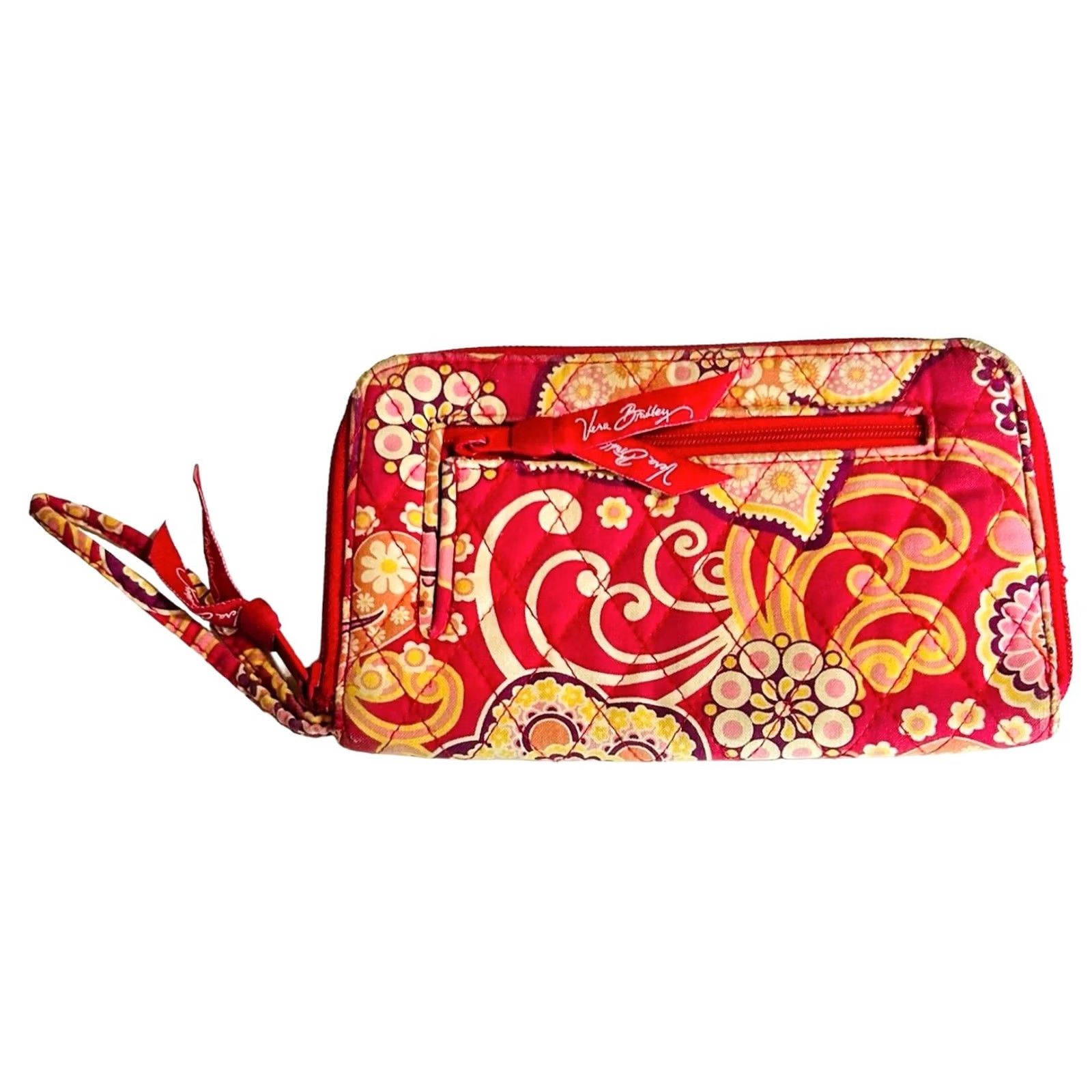 Vera Bradley Vera Bradley Raspberry Fizz Full Zip Wallet Wristlet Women's Pink Credit Cards Size ONE SIZE - 5 Thumbnail
