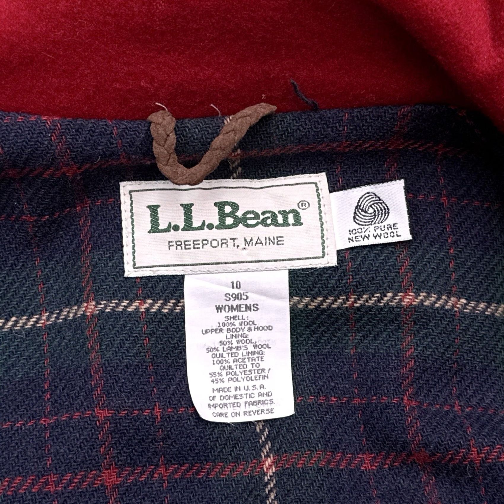 Vintage VINTAGE L.L. Bean Duffle Coat Womens 10 Red Wool Long Coat with Toggle Buttons Size L / US 10 / IT 46 - 7 Thumbnail