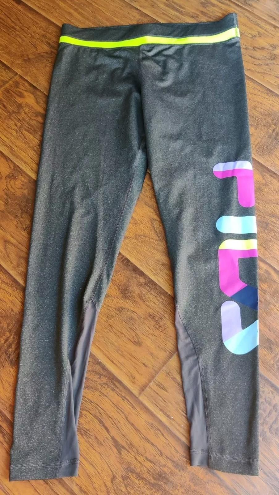 Fila Fila Sport Live In Motion Mesh Leggings Large L Gray Workoo Size 36" / US 14 / IT 50 - 2 Thumbnail