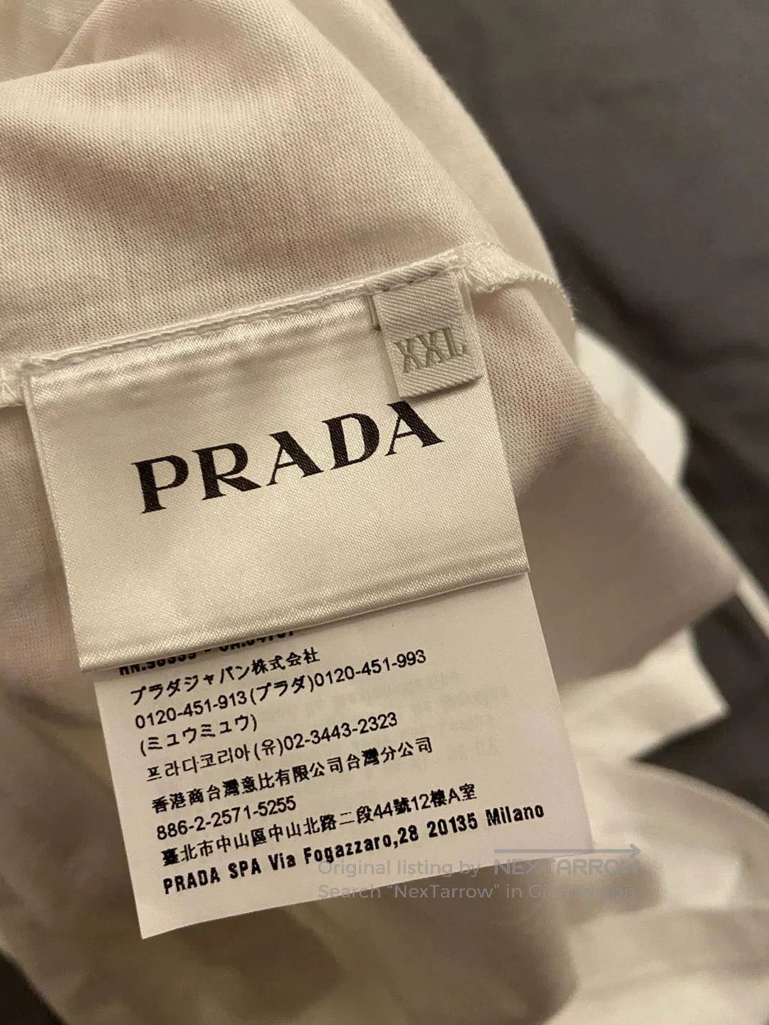 Prada prada triangle logo tee in white. Size US XXL / EU 58 / 5 - 4 Thumbnail