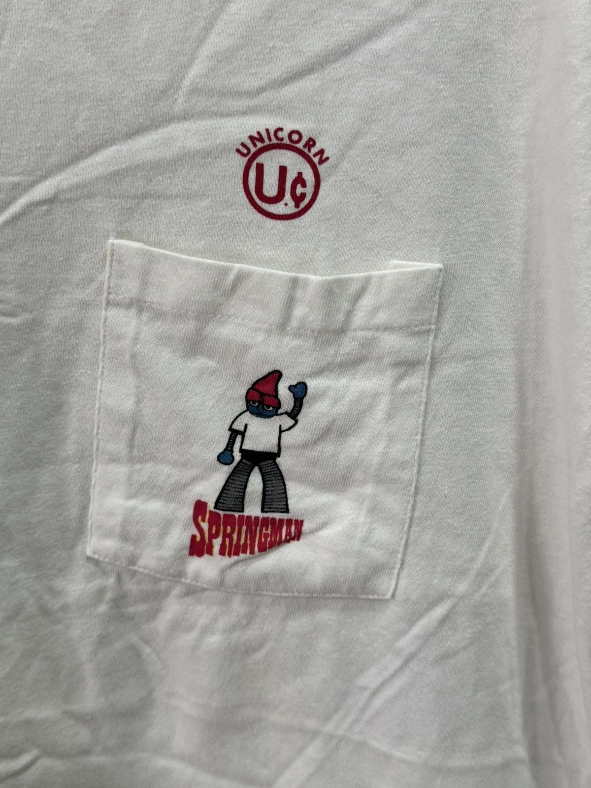 Vintage vintage UNICORN SPRINGMAN pocket single stitch tee Size US L / EU 52-54 / 3 - 5 Thumbnail