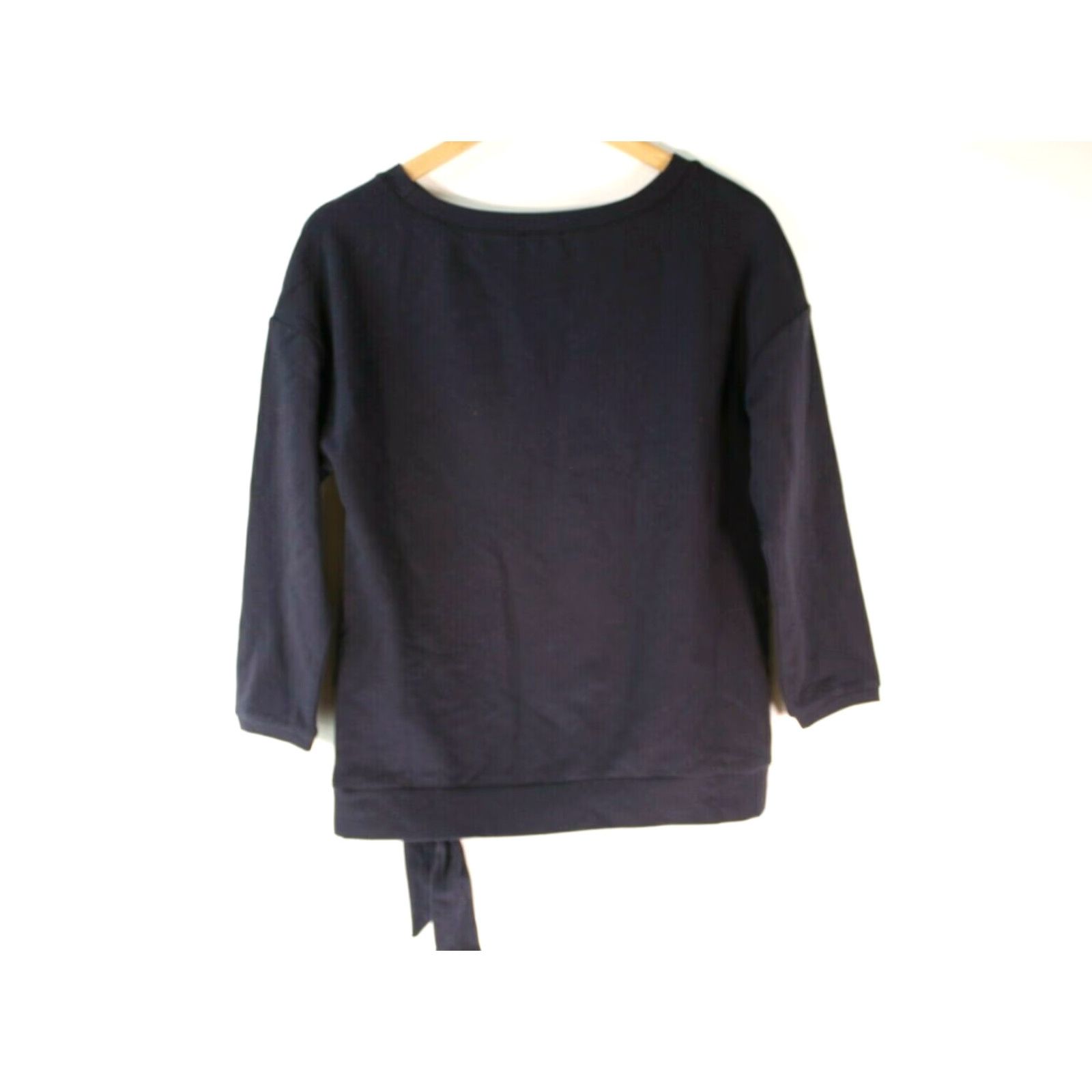 Vintage Daily Ritual Tunic Top XS Blue Scoop Neck Bow Soft Warm Shirt Womens XS Blue Bow Tunic 90s Pattern: Solid Size XS / US 0-2 / IT 36-38 - 2 Thumbnail