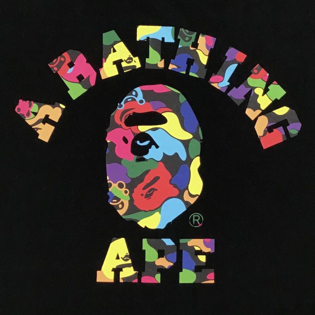 Bape BAPE MILO multi camo college logo T-shirt a bathing ape Size US M / EU 48-50 / 2 - 3 Thumbnail