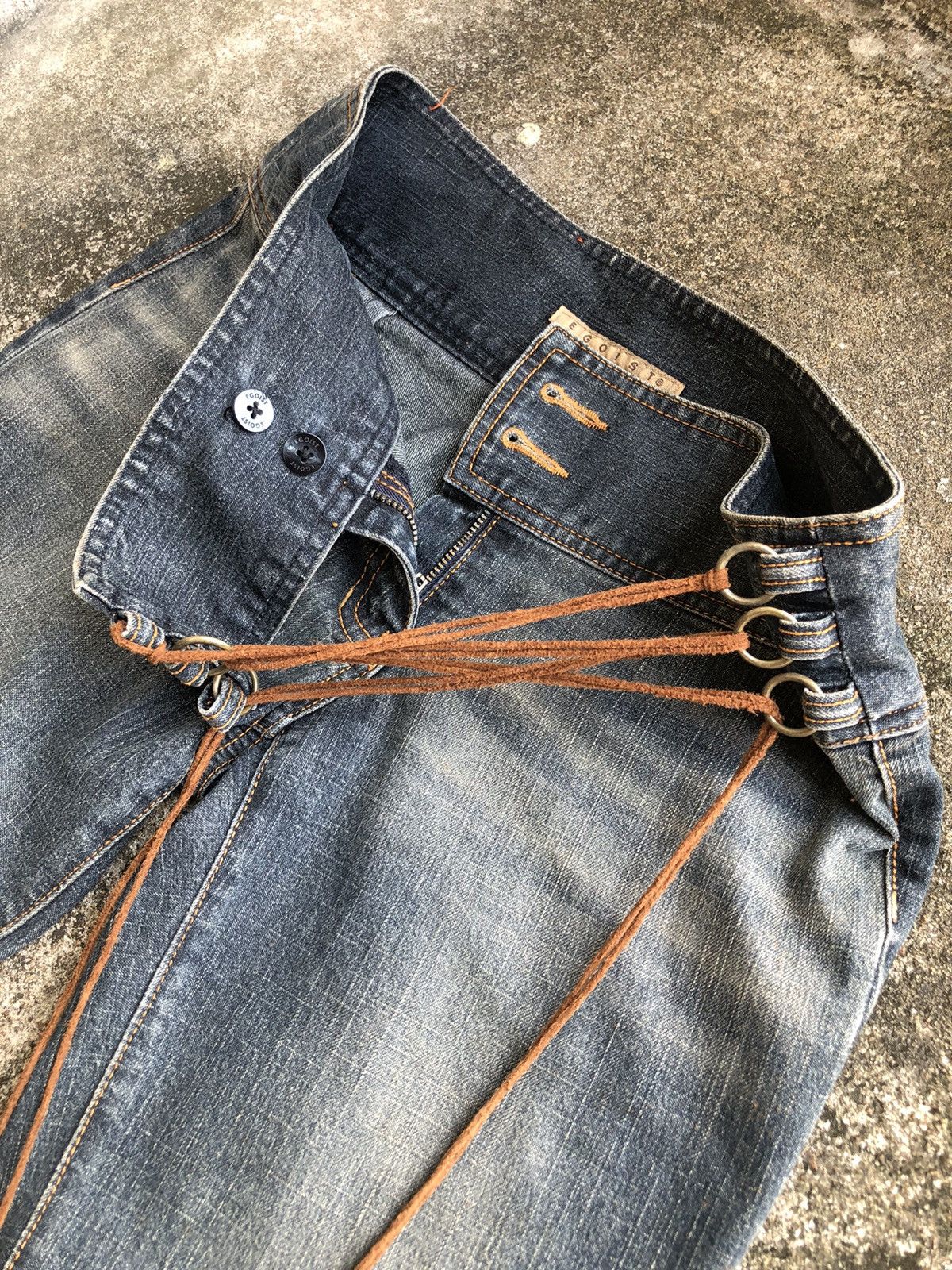 Japanese Brand Vintage Egoist Japanese Flared Denim Distressed Y2k Punk Size 28" / US 6 / IT 42 - 12 Thumbnail