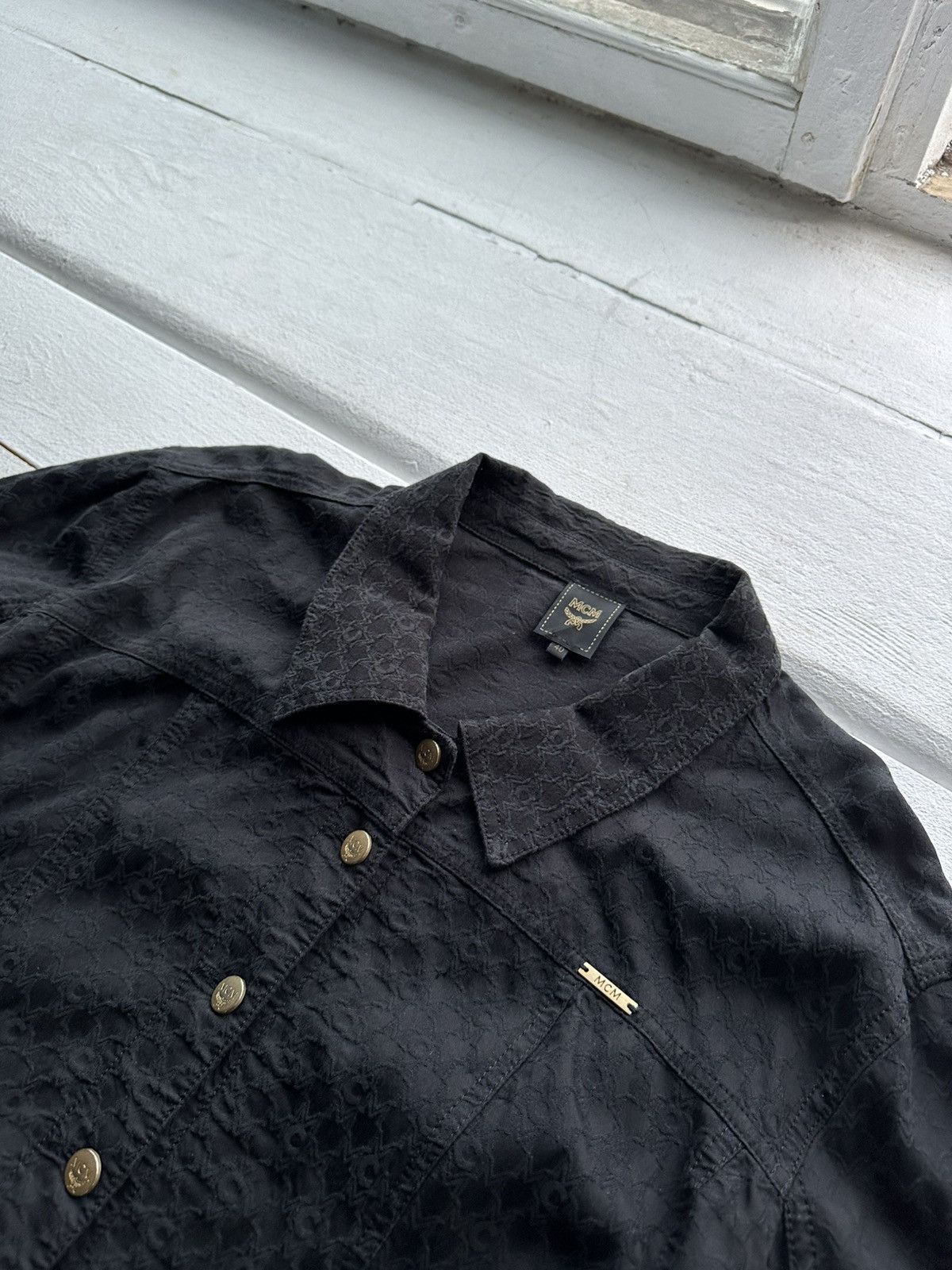 MCM 🚨 MCM MONOGRAM BUTTON UP HEAVY SHIRT/JACKET GOLD GRAIL Size M / US 6-8 / IT 42-44 - 2 Thumbnail
