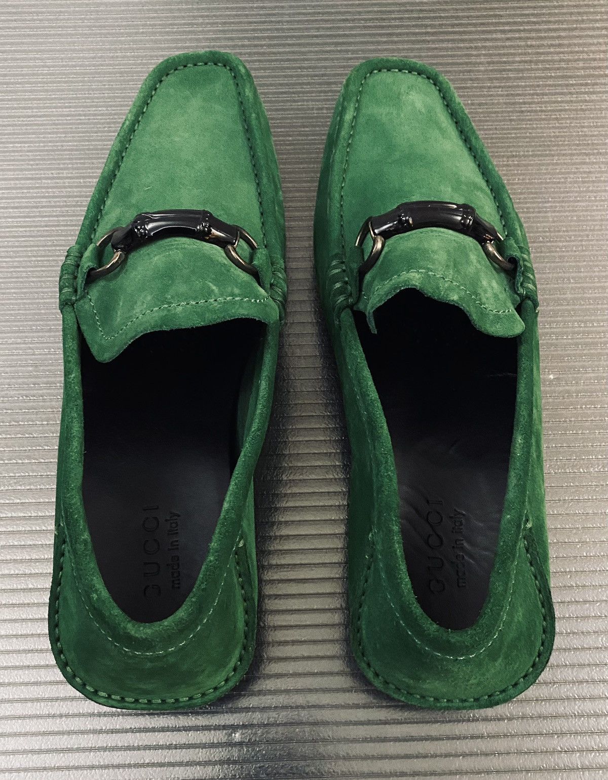 Tom Ford Gucci x Tom Ford 🇮🇹 Shamrock Suede Blk Bamboo Vintage 12 NEW Size US 12 / EU 45 - 8 Thumbnail