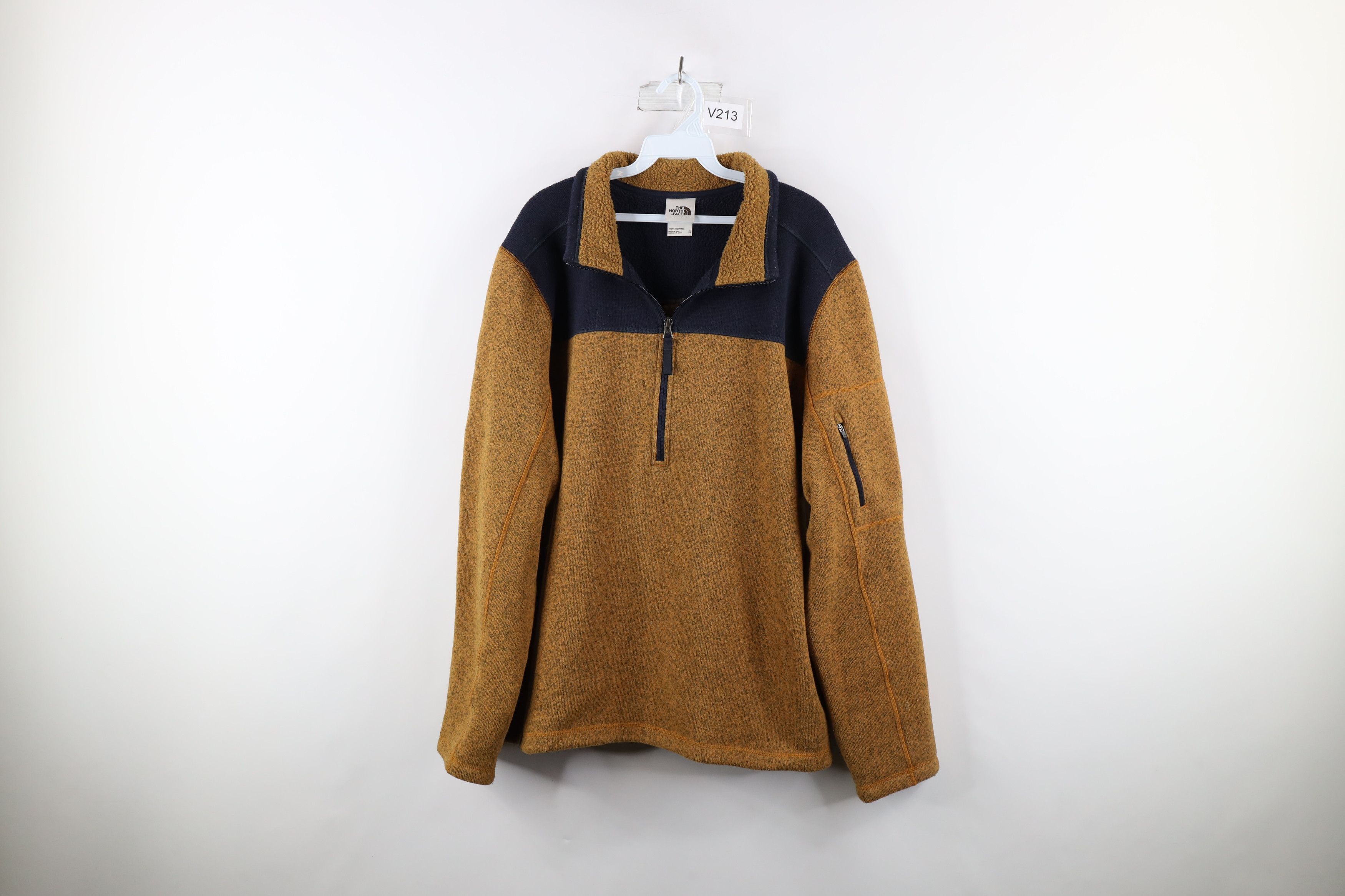 The North Face Fleece Lined Half Zip Pullover Sweater Orange