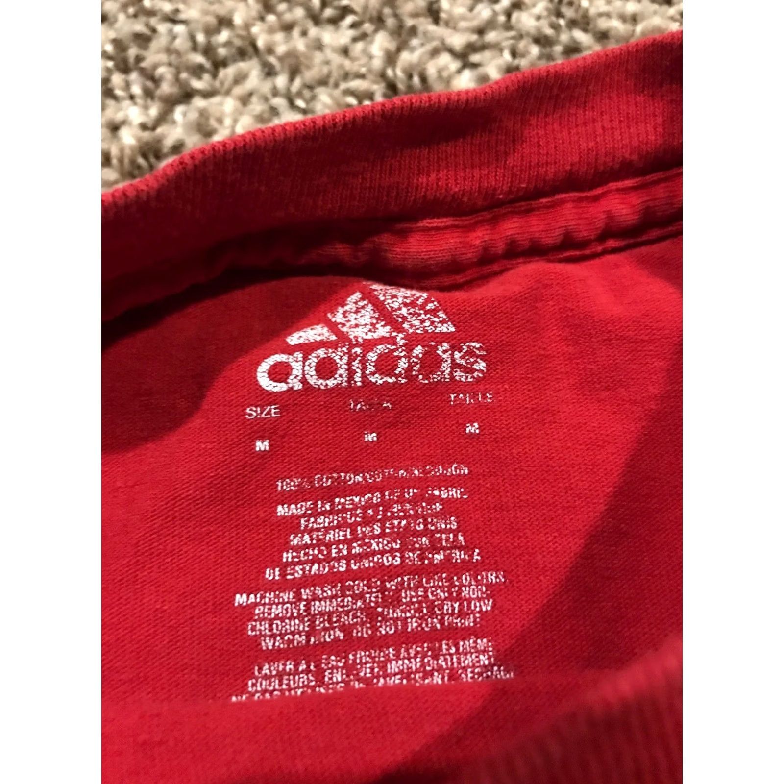 Adidas Adidas Mens M Red T Shirt Red Zone Basketball A16 Shirt Shortsleeve Crew Neck Cotton Knit Logo Regular Mens Size US M / EU 48-50 / 2 - 2 Thumbnail