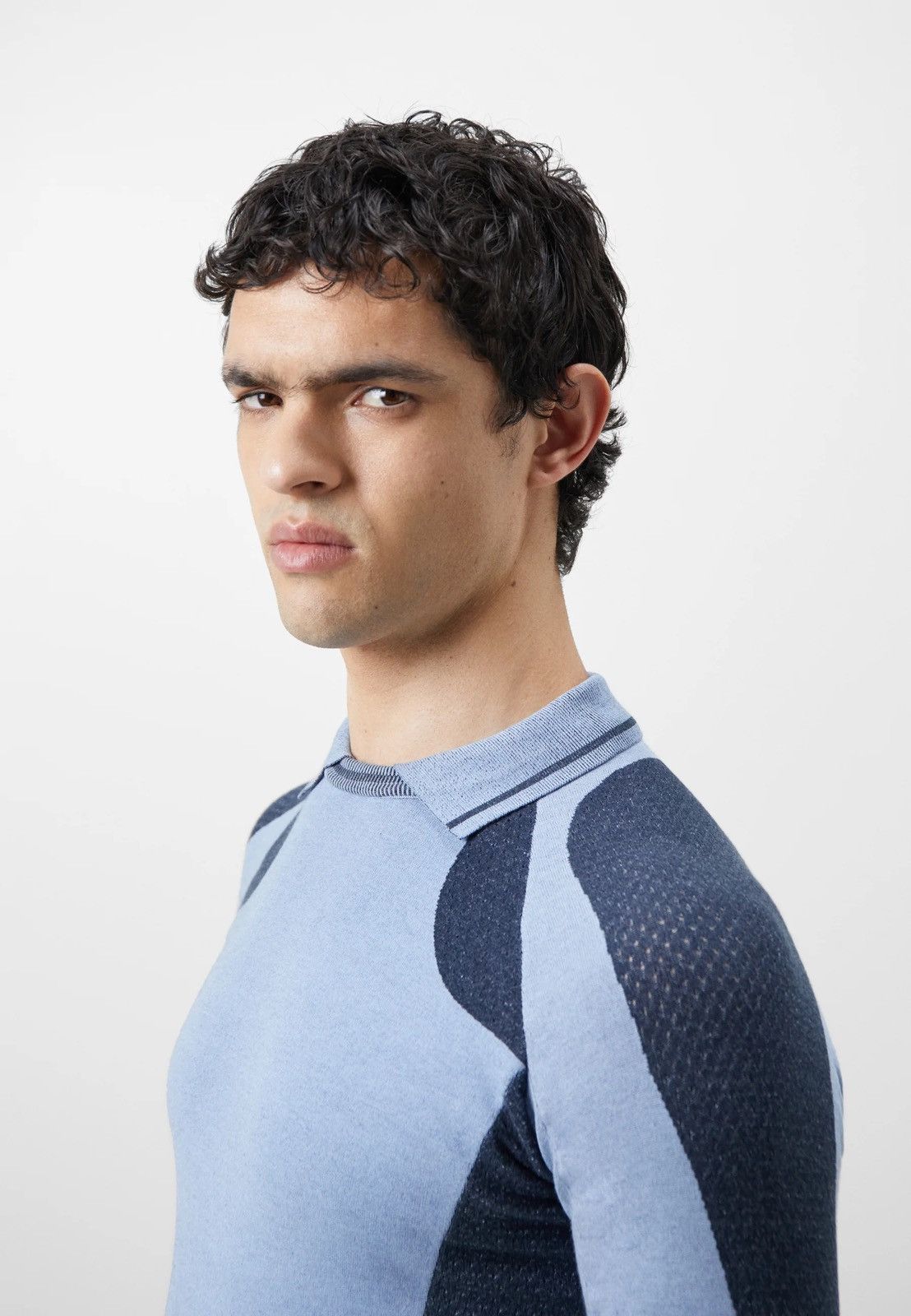 Saul Nash !DS! SS23 Saul Nash Blue Drop Stitch Polo Longsleeve Size US S / EU 44-46 / 1 - 4 Thumbnail
