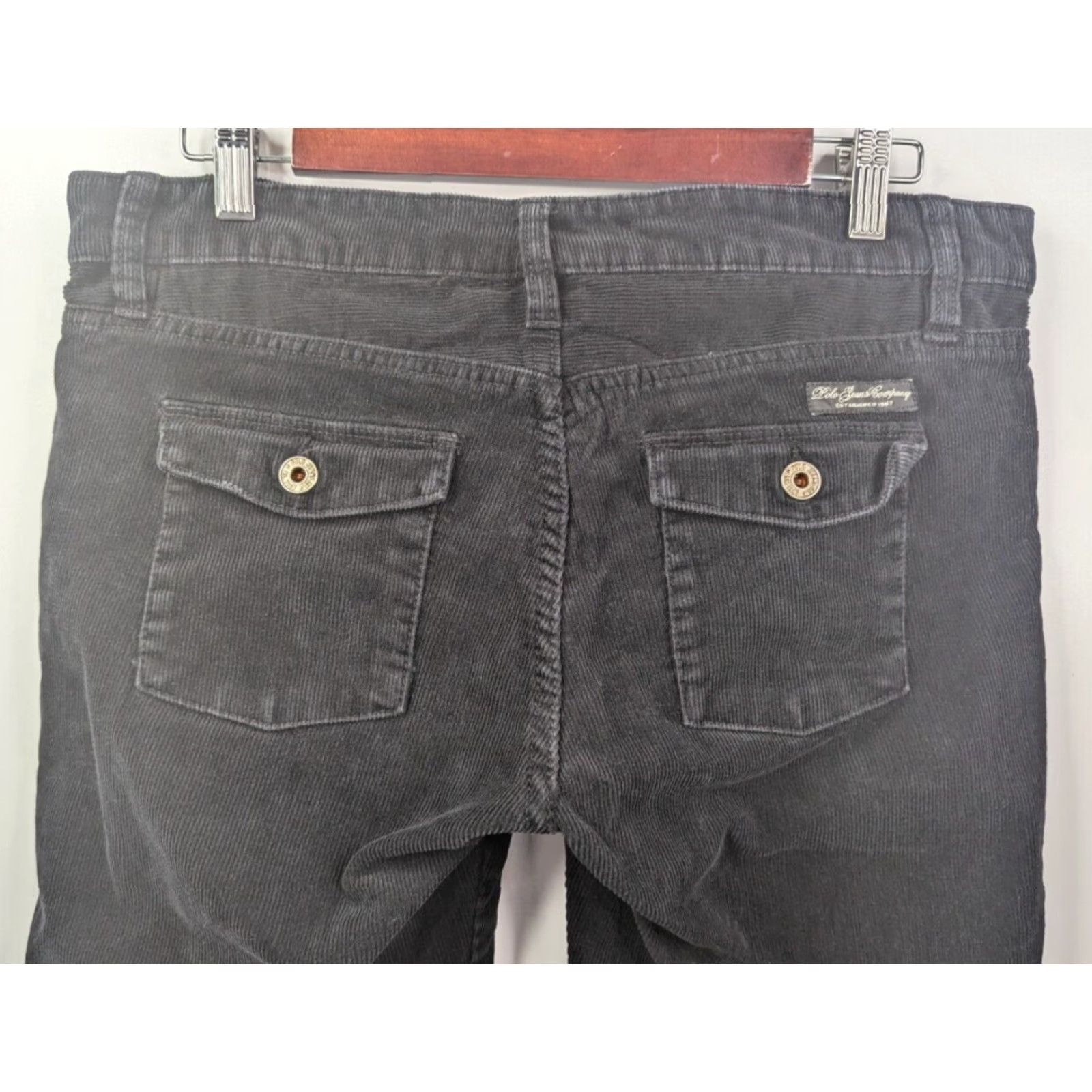 Vintage VINTAGE Polo Jeans Co. Ralph Lauren Corduroy Black Pants Women's 8x32 Flap Back Pockets Size 30" / US 8 / IT 44 - 2 Thumbnail