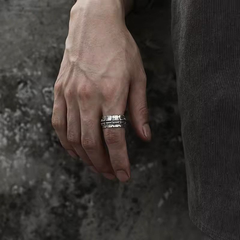 Vintage Streetwear 925 Sterling Silver Retro Ring Size ONE SIZE - 2 Thumbnail