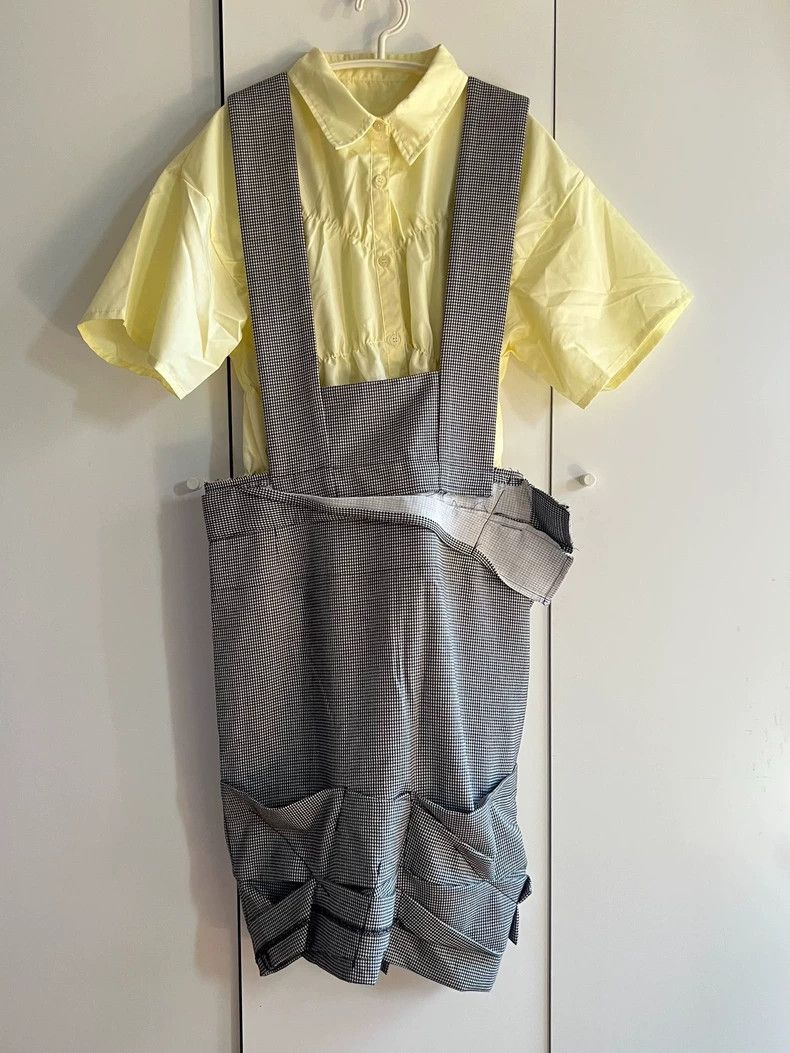 Comme des Garcons COMME des GARCONS Houndstooth Suspender Skirt - dmc Size US 34 / EU 50 - 1 Thumbnail